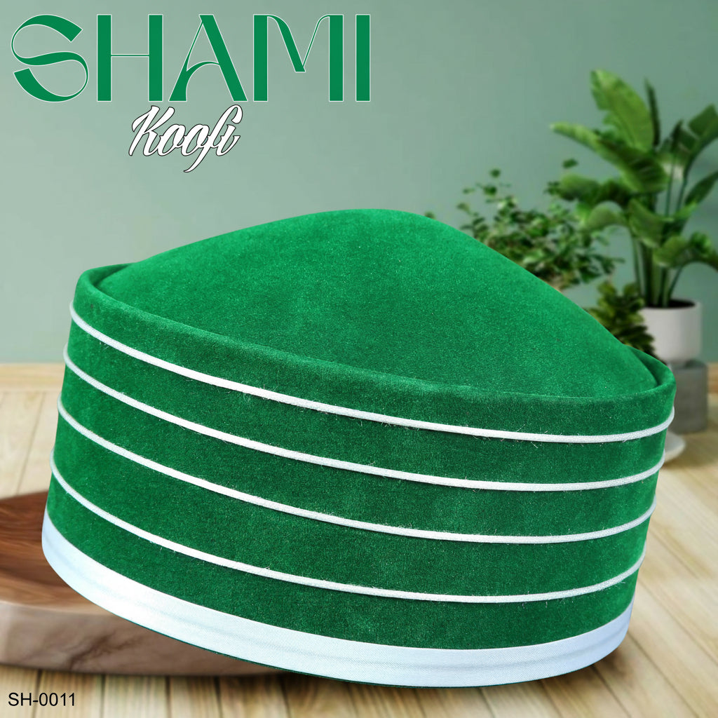 Men’s Premium Shami Cap SH-0011 - Traditional Islamic Imamah Style Turkish Kufi Hat for Men