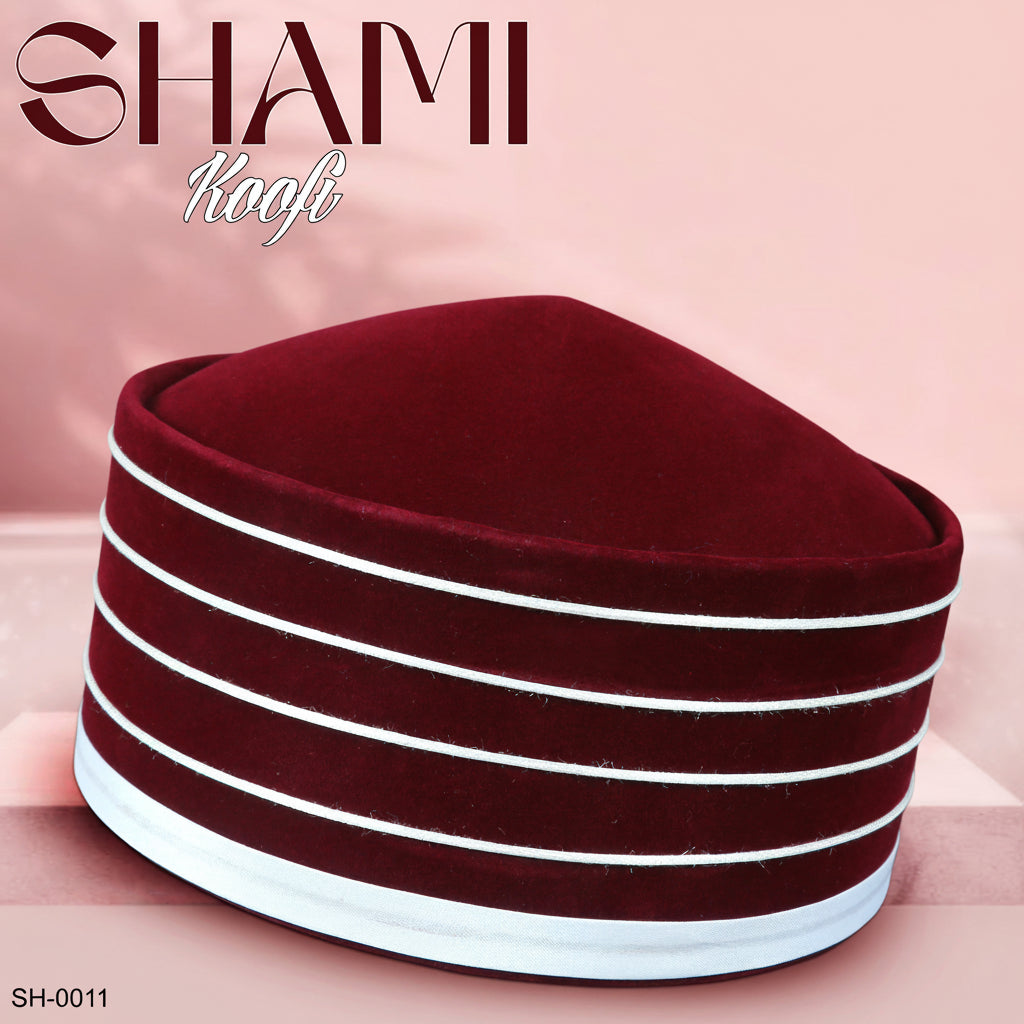 Men’s Premium Shami Cap SH-0011 - Traditional Islamic Imamah Style Turkish Kufi Hat for Men
