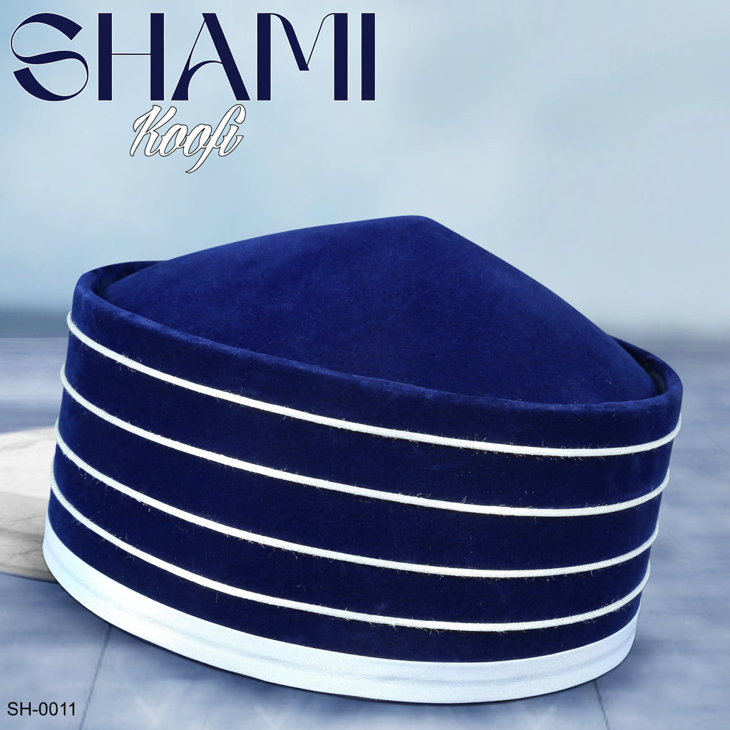 Men’s Premium Shami Cap SH-0011 - Traditional Islamic Imamah Style Turkish Kufi Hat for Men