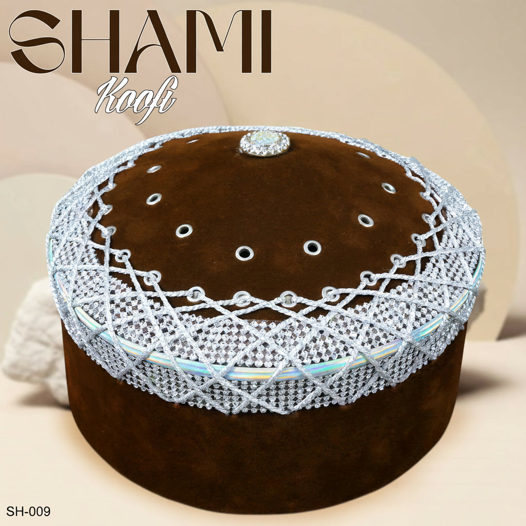 Men’s Premium Shami Cap SH-009 - Traditional Islamic Imamah Style Turkish Kufi Hat for Men