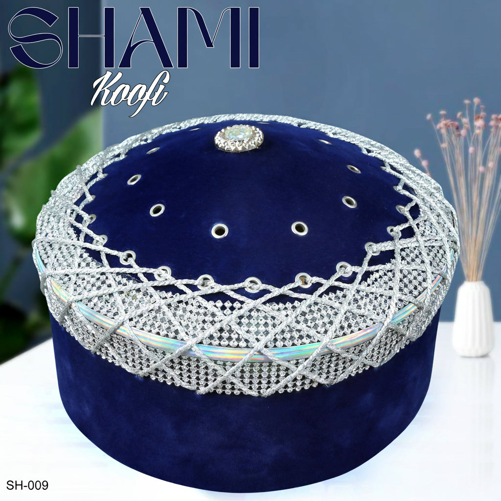 Men’s Premium Shami Cap SH-009 - Traditional Islamic Imamah Style Turkish Kufi Hat for Men
