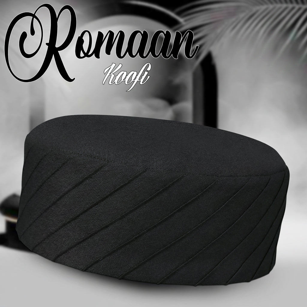 Muslim Romaan Premium Prayer Kufi Hat for Men - High Quality Islamic Cap for Salah & Elegant Namaz Topi