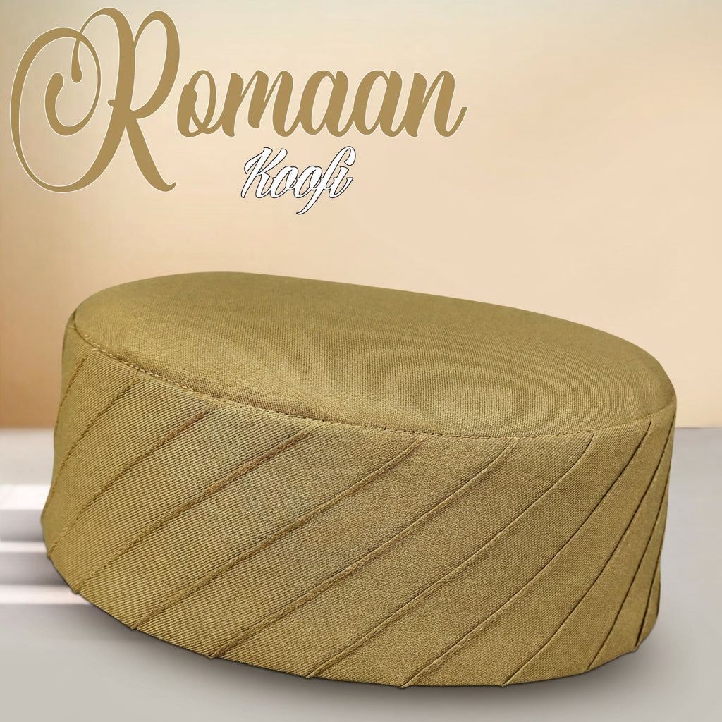 Muslim Romaan Premium Prayer Kufi Hat for Men - High Quality Islamic Cap for Salah & Elegant Namaz Topi