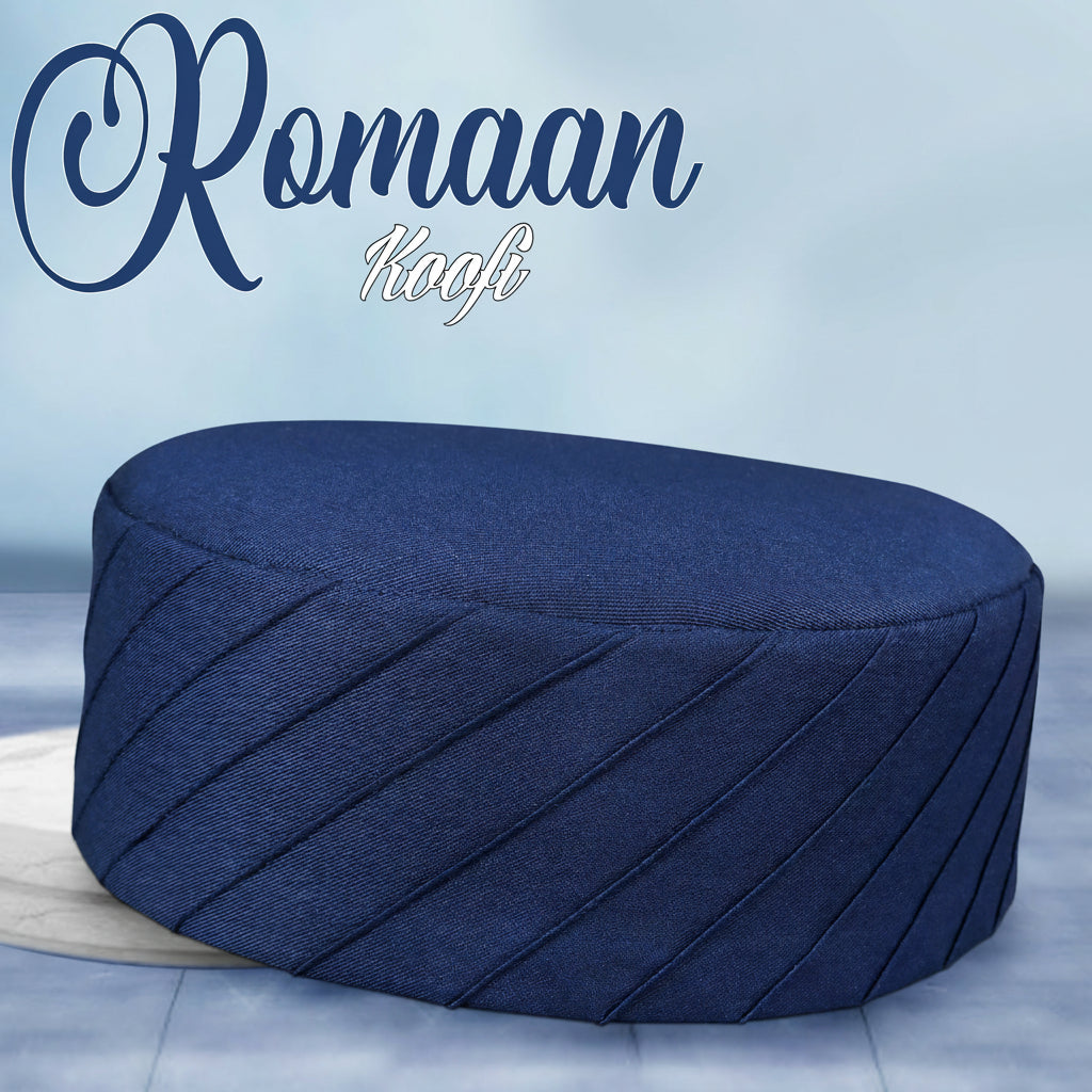 Muslim Romaan Premium Prayer Kufi Hat for Men - High Quality Islamic Cap for Salah & Elegant Namaz Topi