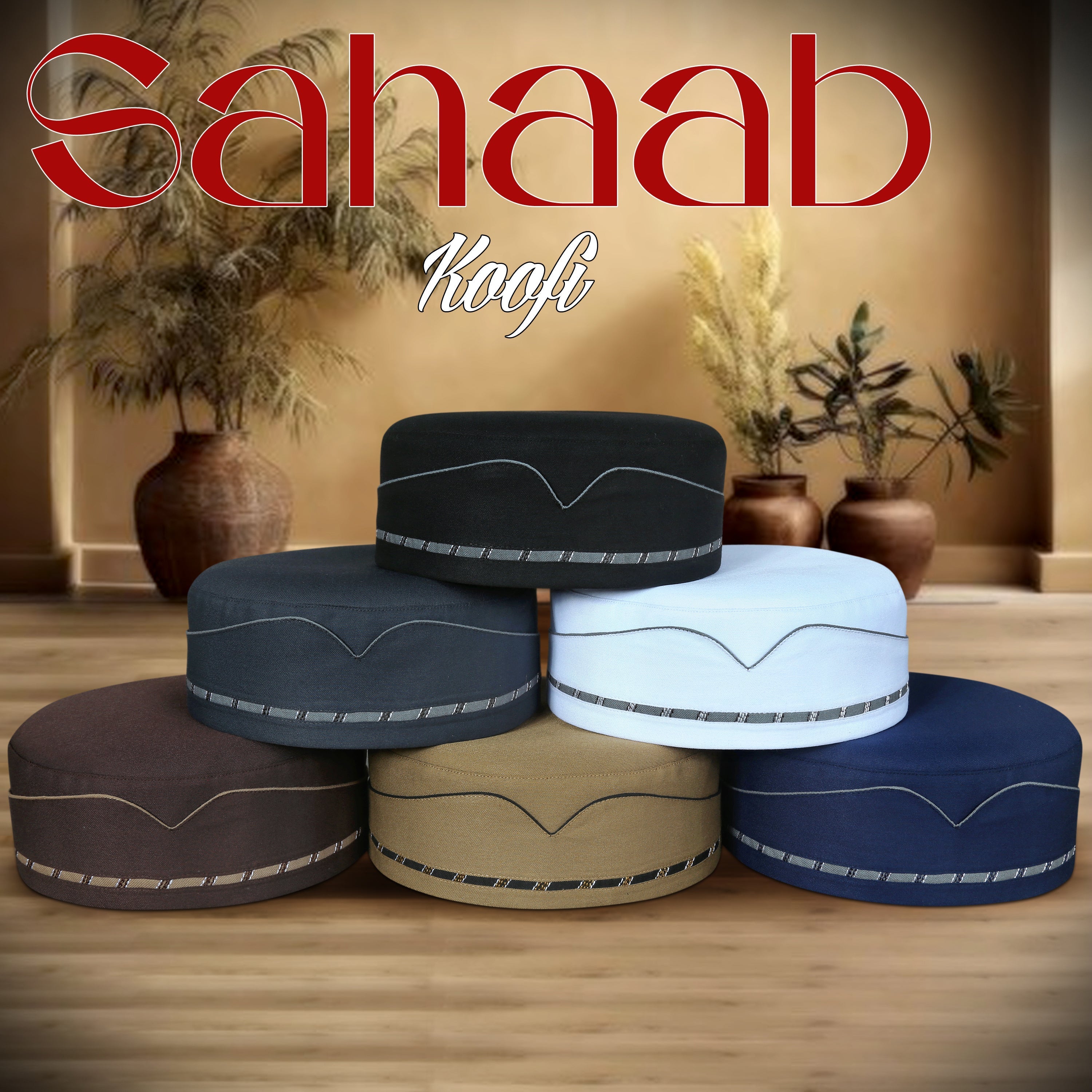 Muslim Sahaab Premium Breathable Prayer Kufi Hat - Luxury Lightweight Muslim Cap for Everyday Wear & Namaz