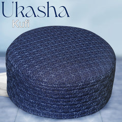 Ukasha Muslim Prayer Hard Kufi for Men - Premium Embroidered Islamic Salah Cap | Elegant Daily Namaz Topi