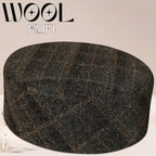 Muslim Premium Wool Kufi Hat - Printed Check Design Warm Winter Islamic Prayer Cap for Men