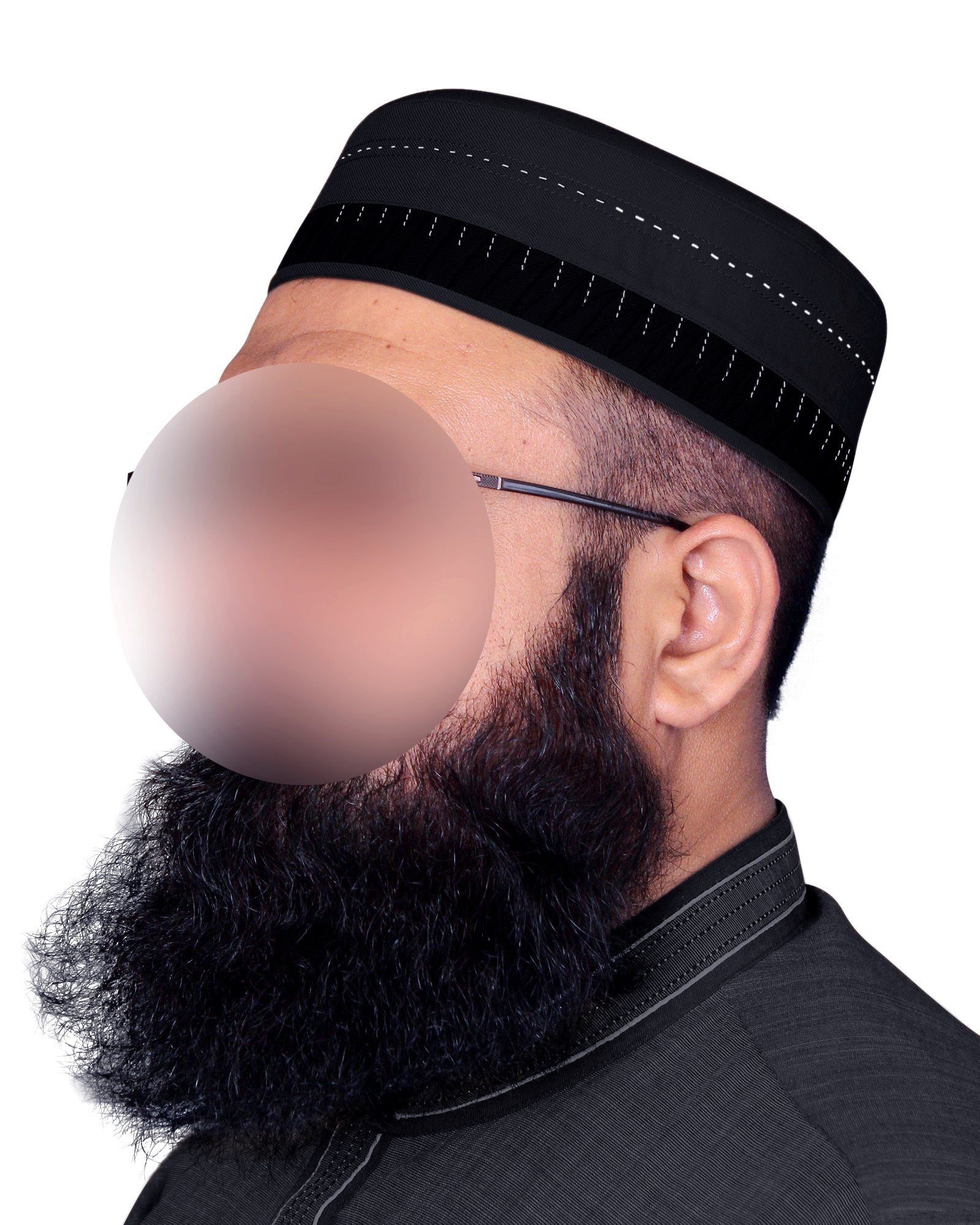 Classic Men's Islamic Aashun Kufi Cap – Premium Polyester-Cotton Blend Prayer Hat – Lightweight Modest Headwear