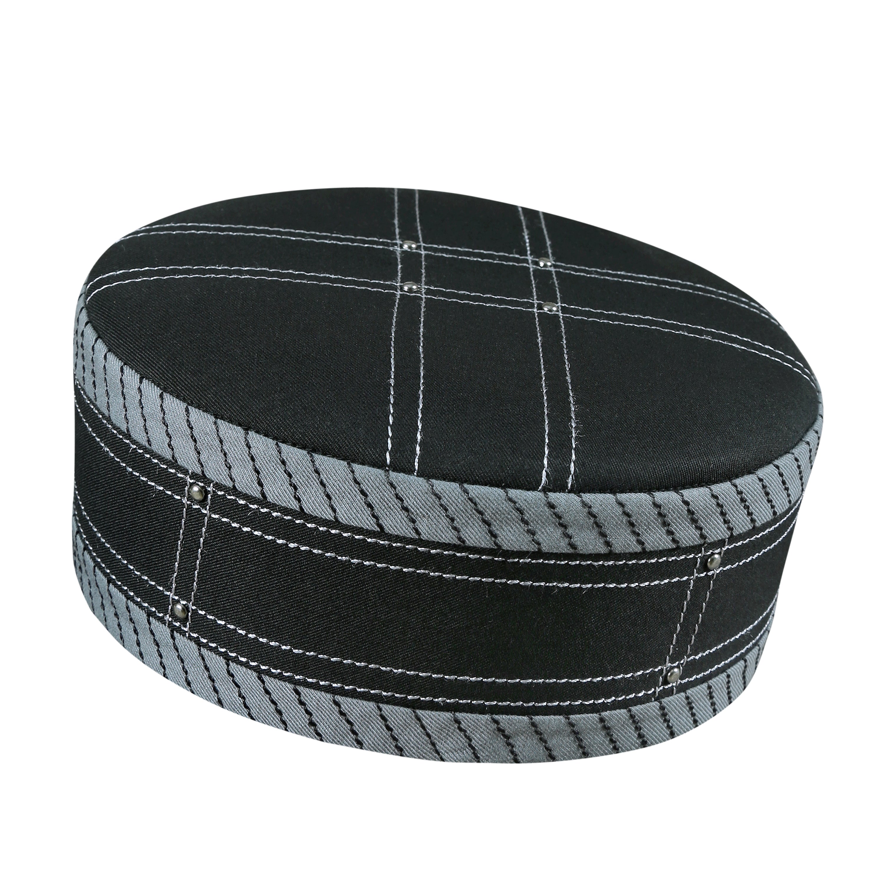Bin Fiaz Aswad Premium Stitched Kufi Hat for Men - New Design Muslim Cap & Islamic Prayer Topi