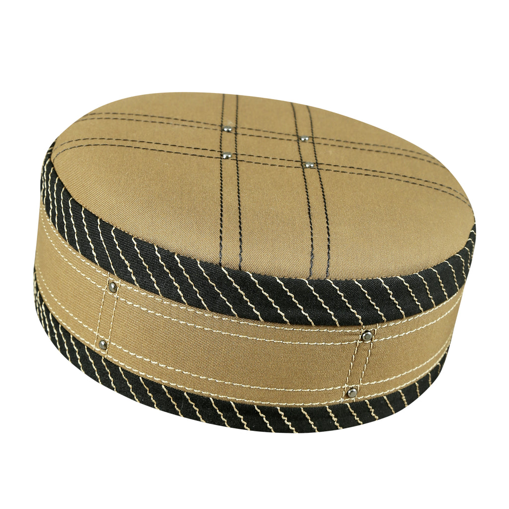 Bin Fiaz Aswad Premium Stitched Kufi Hat for Men - New Design Muslim Cap & Islamic Prayer Topi