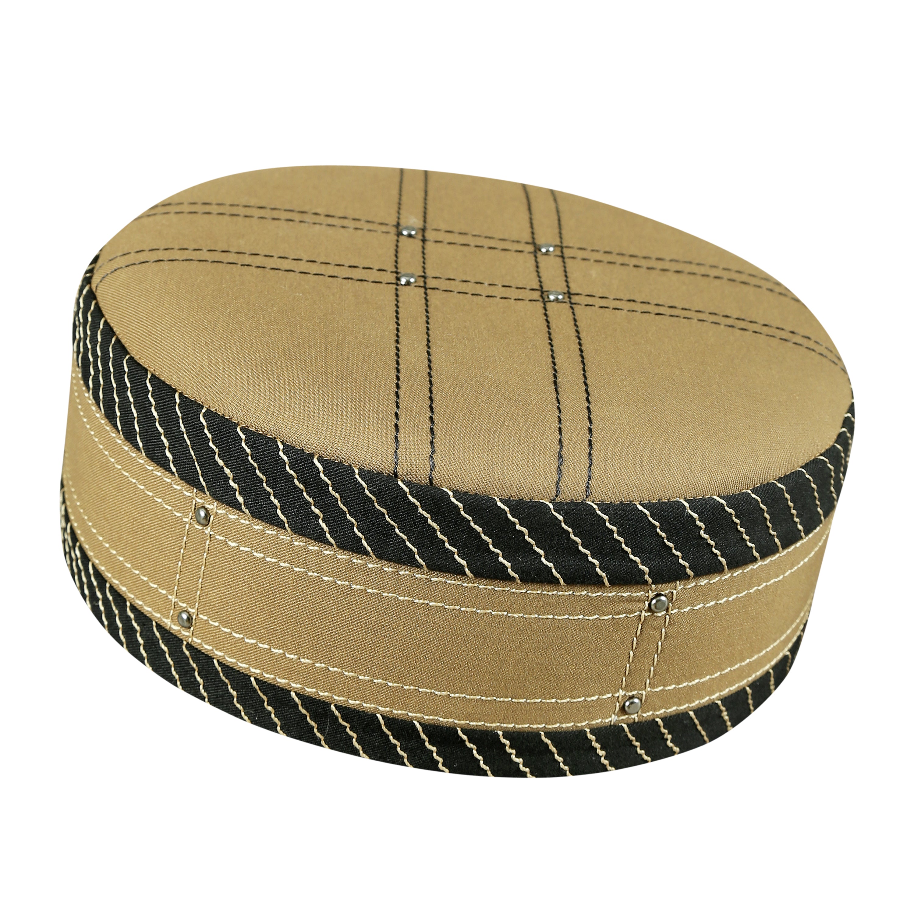 Bin Fiaz Aswad Premium Stitched Kufi Hat for Men - New Design Muslim Cap & Islamic Prayer Topi