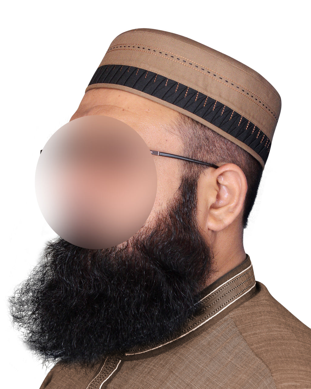 Classic Men's Islamic Aashun Kufi Cap – Premium Polyester-Cotton Blend Prayer Hat – Lightweight Modest Headwear