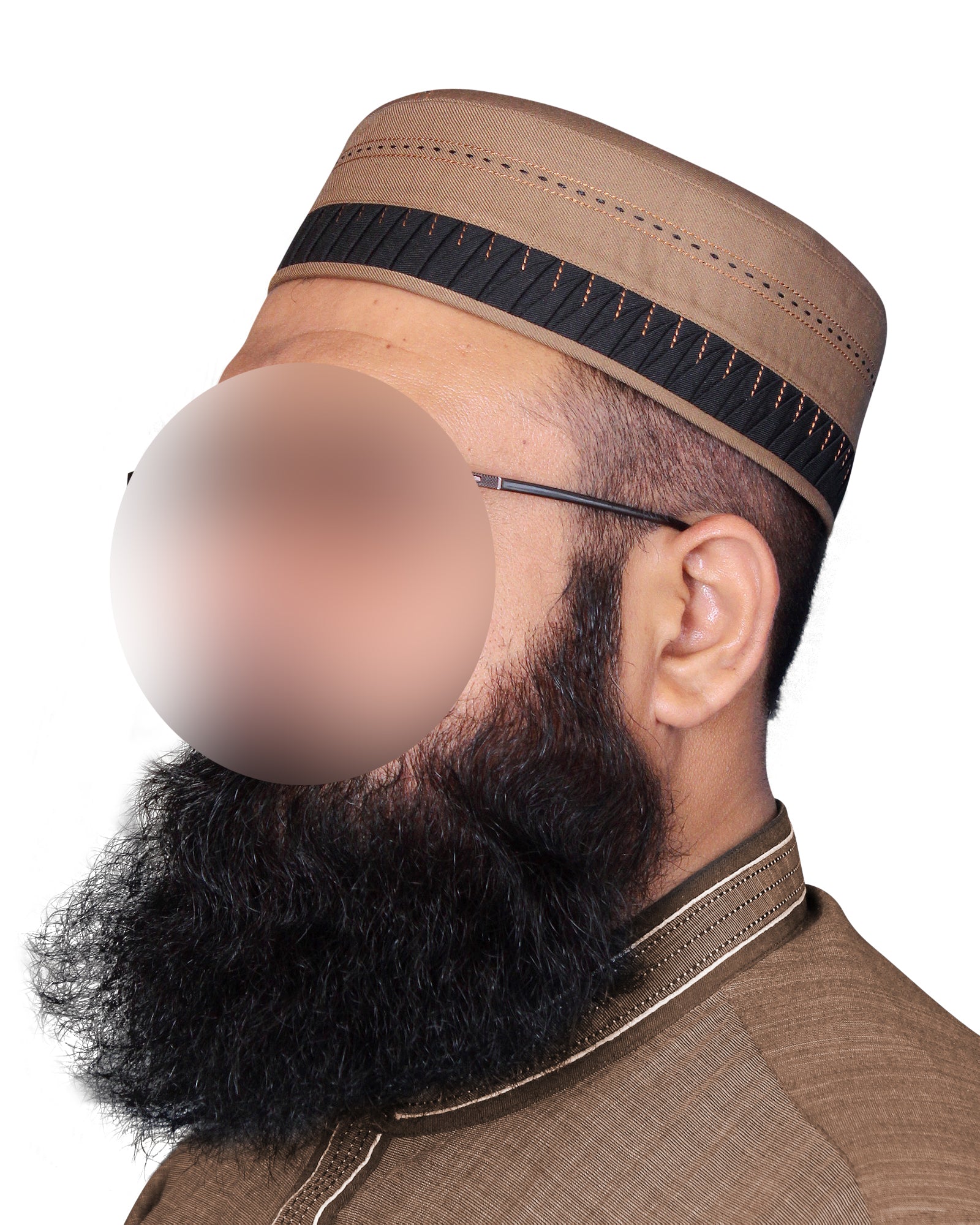 Classic Men's Islamic Aashun Kufi Cap – Premium Polyester-Cotton Blend Prayer Hat – Lightweight Modest Headwear
