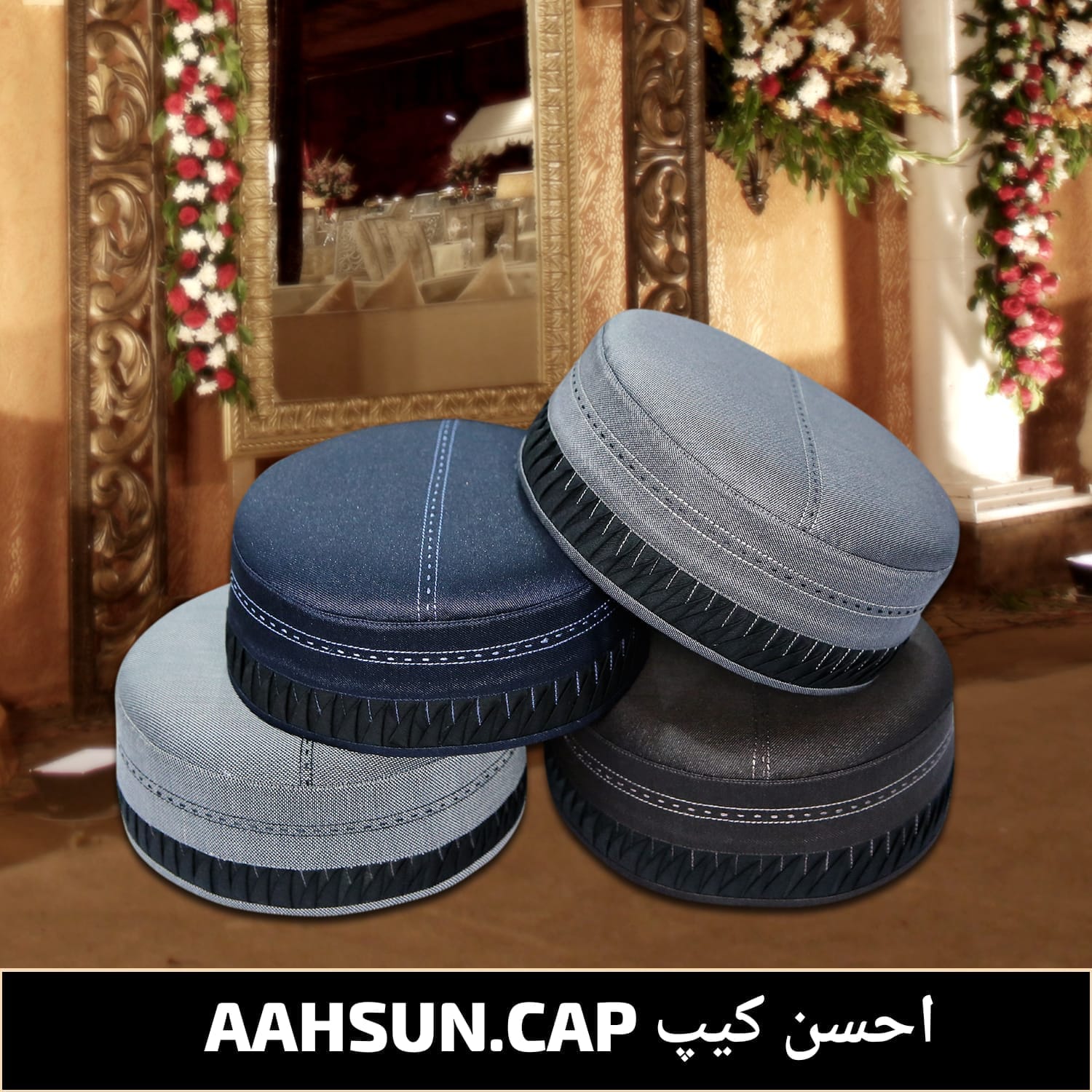 Classic Men's Islamic Aashun Kufi Cap – Premium Polyester-Cotton Blend Prayer Hat – Lightweight Modest Headwear