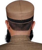 Classic Men's Islamic Aashun Kufi Cap – Premium Polyester-Cotton Blend Prayer Hat – Lightweight Modest Headwear