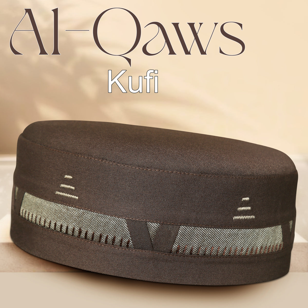 Bin Fiaz Al-Qaws Stitched Kufi – Premium Namaz Topi – Premium Islamic Prayer Cap - Premium Stitched Kufi Hat