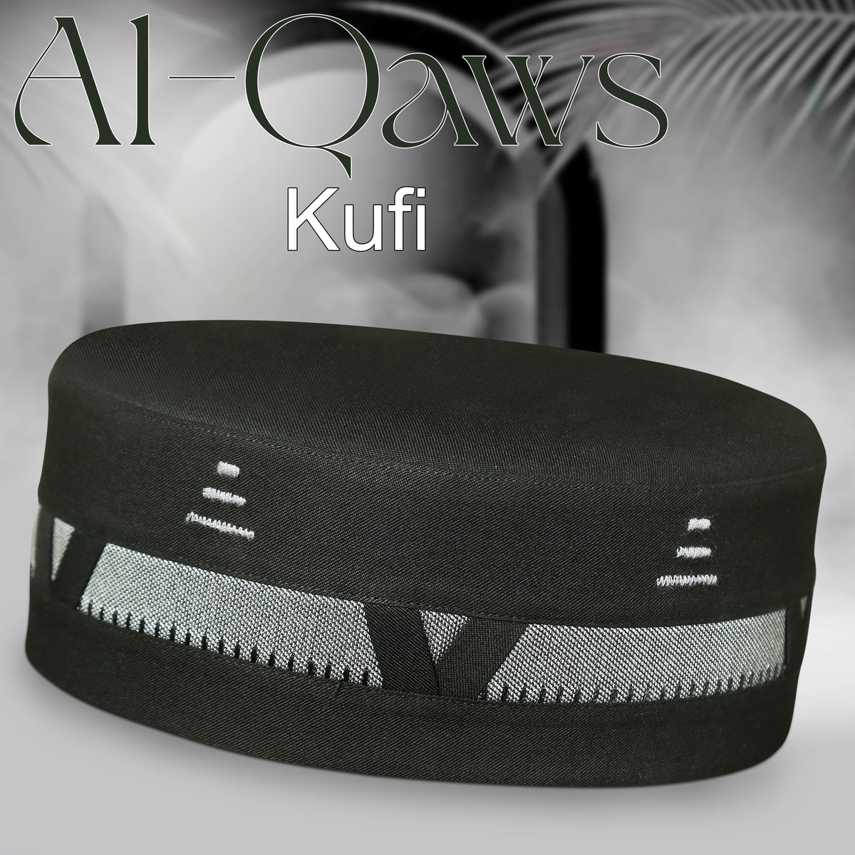 Bin Fiaz Al-Qaws Stitched Kufi – Premium Namaz Topi – Premium Islamic Prayer Cap - Premium Stitched Kufi Hat