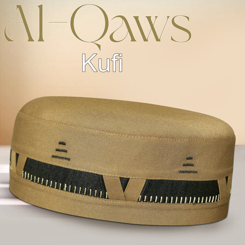Bin Fiaz Al-Qaws Stitched Kufi – Premium Namaz Topi – Premium Islamic Prayer Cap - Premium Stitched Kufi Hat
