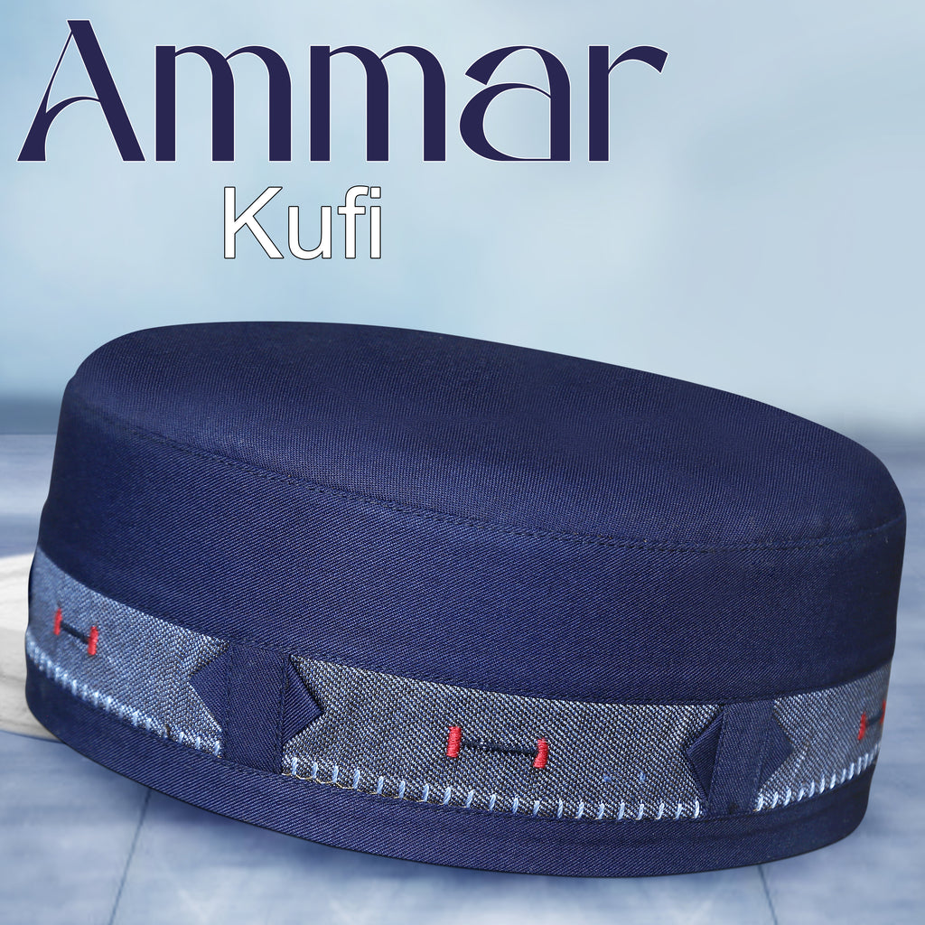 Bin Fiaz Ammar Premium Kufi Hat - Muslim Prayer Kufi for Men - Premium Islamic Salah Cap -  Comfortable Daily Namaz Topi