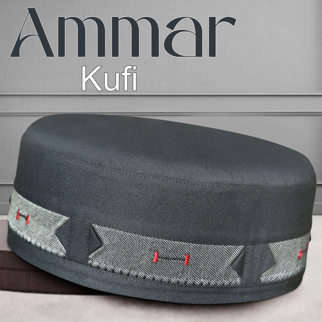 Bin Fiaz Ammar Premium Kufi Hat - Muslim Prayer Kufi for Men - Premium Islamic Salah Cap -  Comfortable Daily Namaz Topi