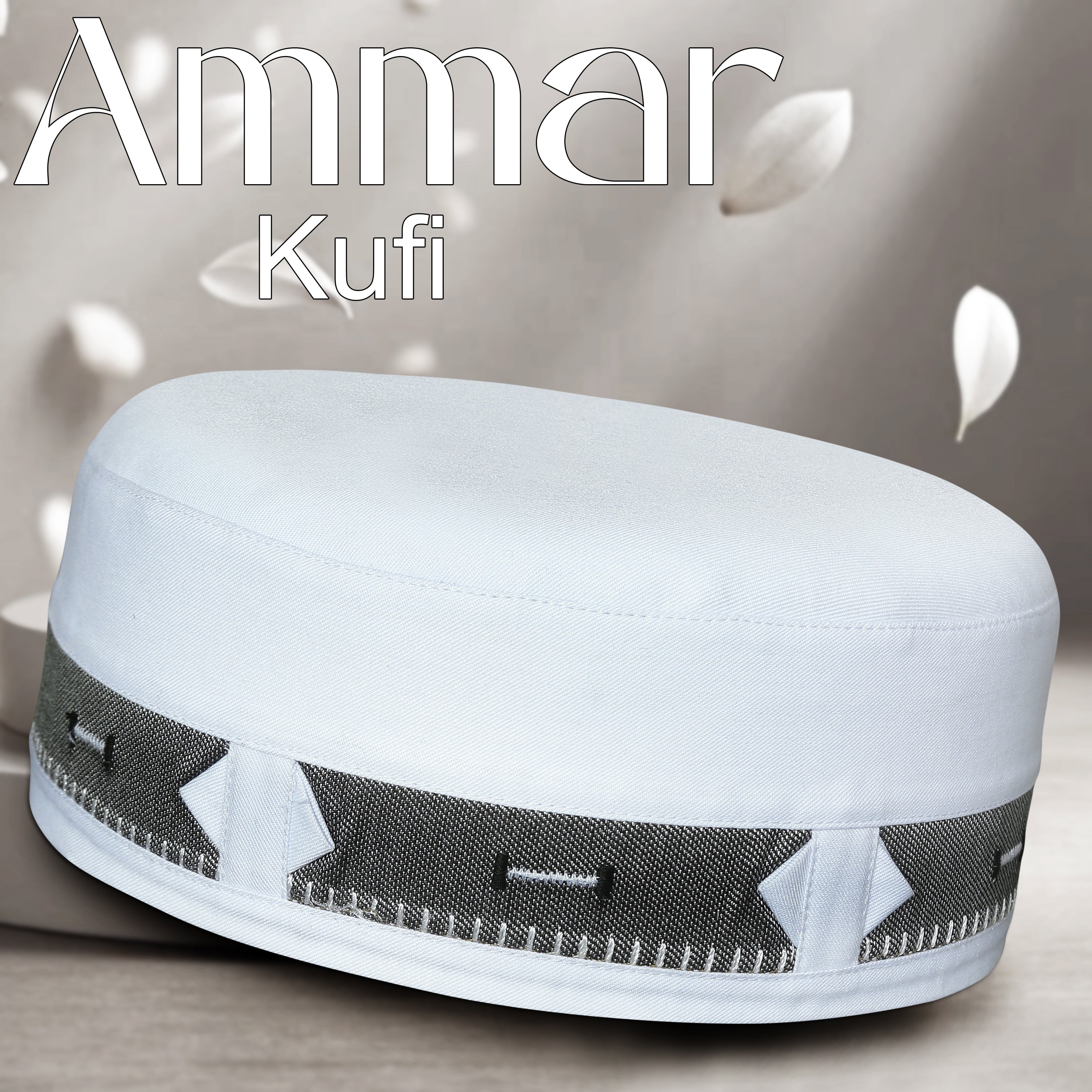 Bin Fiaz Ammar Premium Kufi Hat - Muslim Prayer Kufi for Men - Premium Islamic Salah Cap -  Comfortable Daily Namaz Topi
