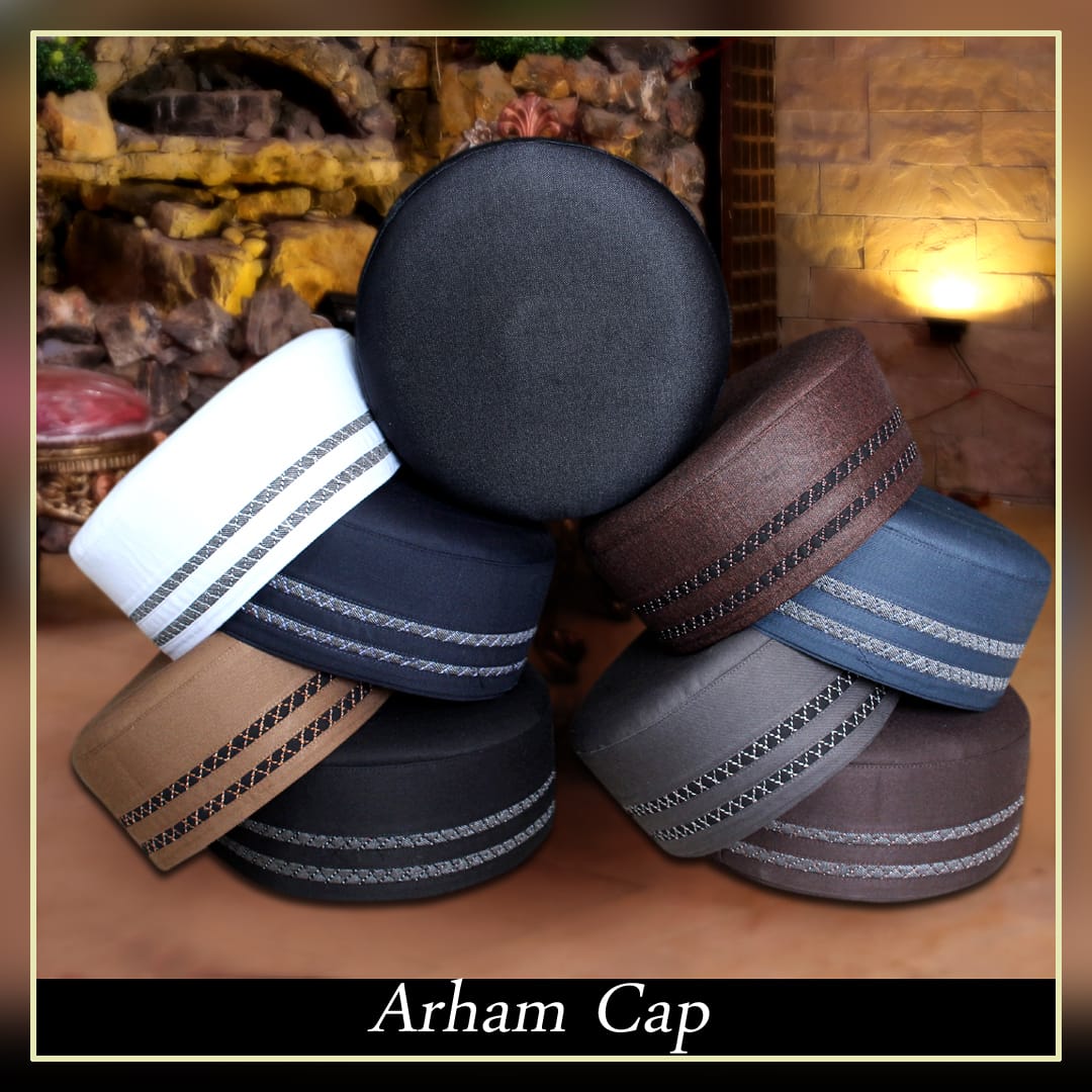 Bin Fiaz Arham Premium Stitched Kufi Hat for Men - High-Quality Islamic Prayer Cap & Daily Namaz Topi