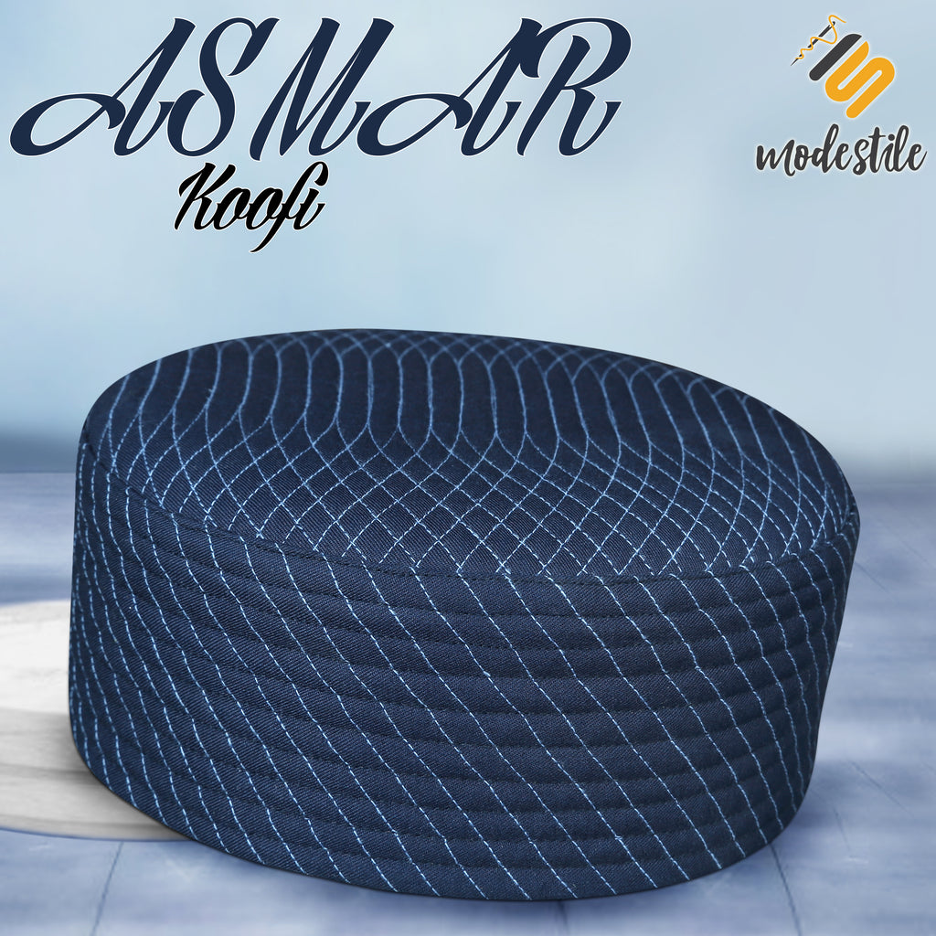 Bin Fiaz Asmar Premium Stitched Kufi Hat for Men - High-Quality Islamic Prayer Cap & Daily Namaz Topi
