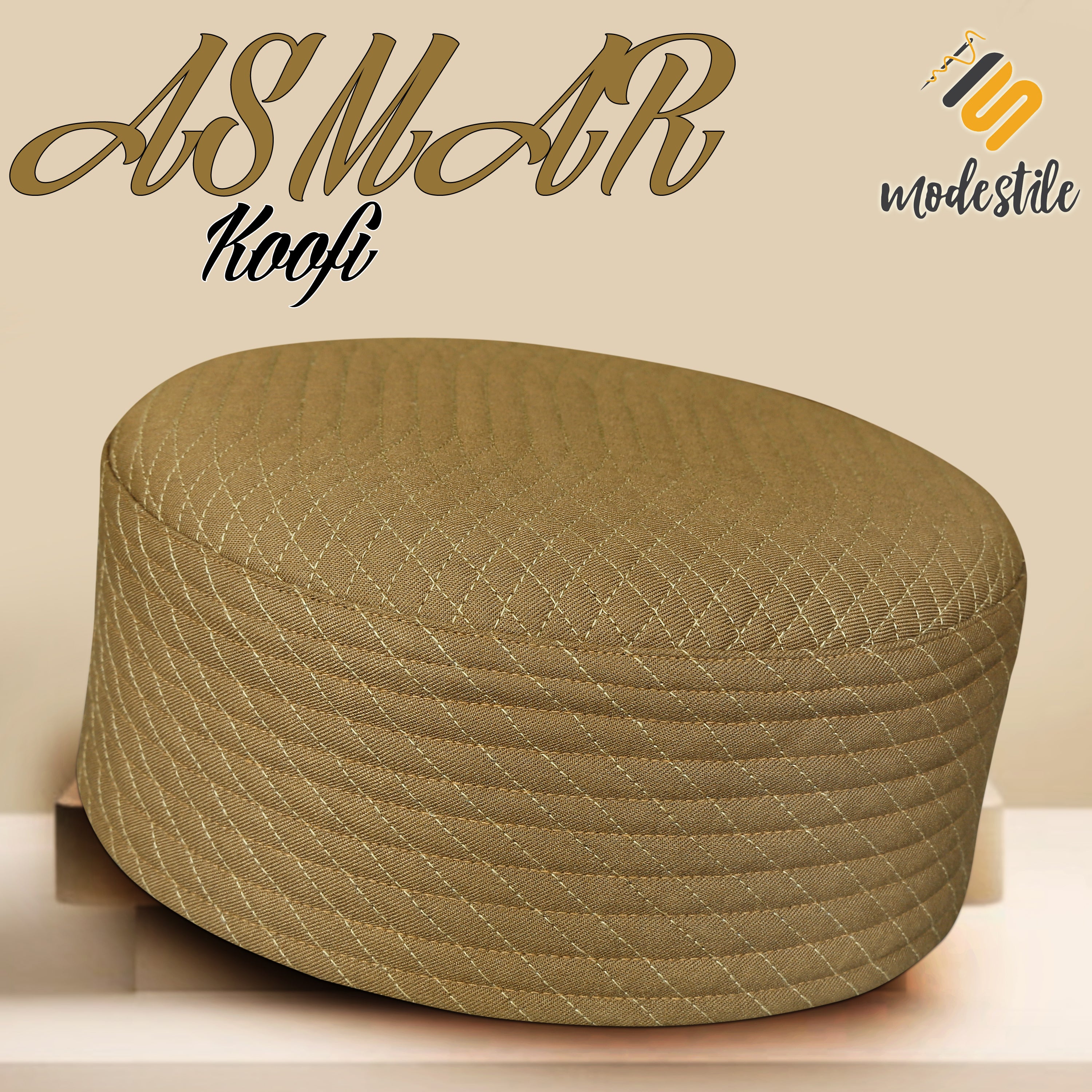 Bin Fiaz Asmar Premium Stitched Kufi Hat for Men - High-Quality Islamic Prayer Cap & Daily Namaz Topi