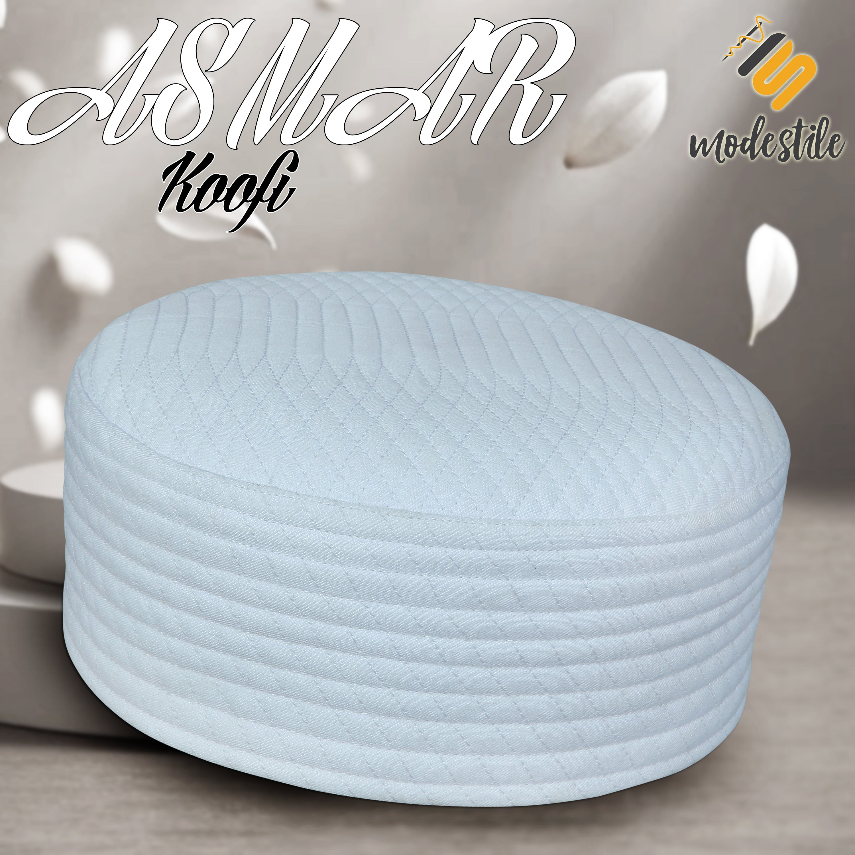 Bin Fiaz Asmar Premium Stitched Kufi Hat for Men - High-Quality Islamic Prayer Cap & Daily Namaz Topi