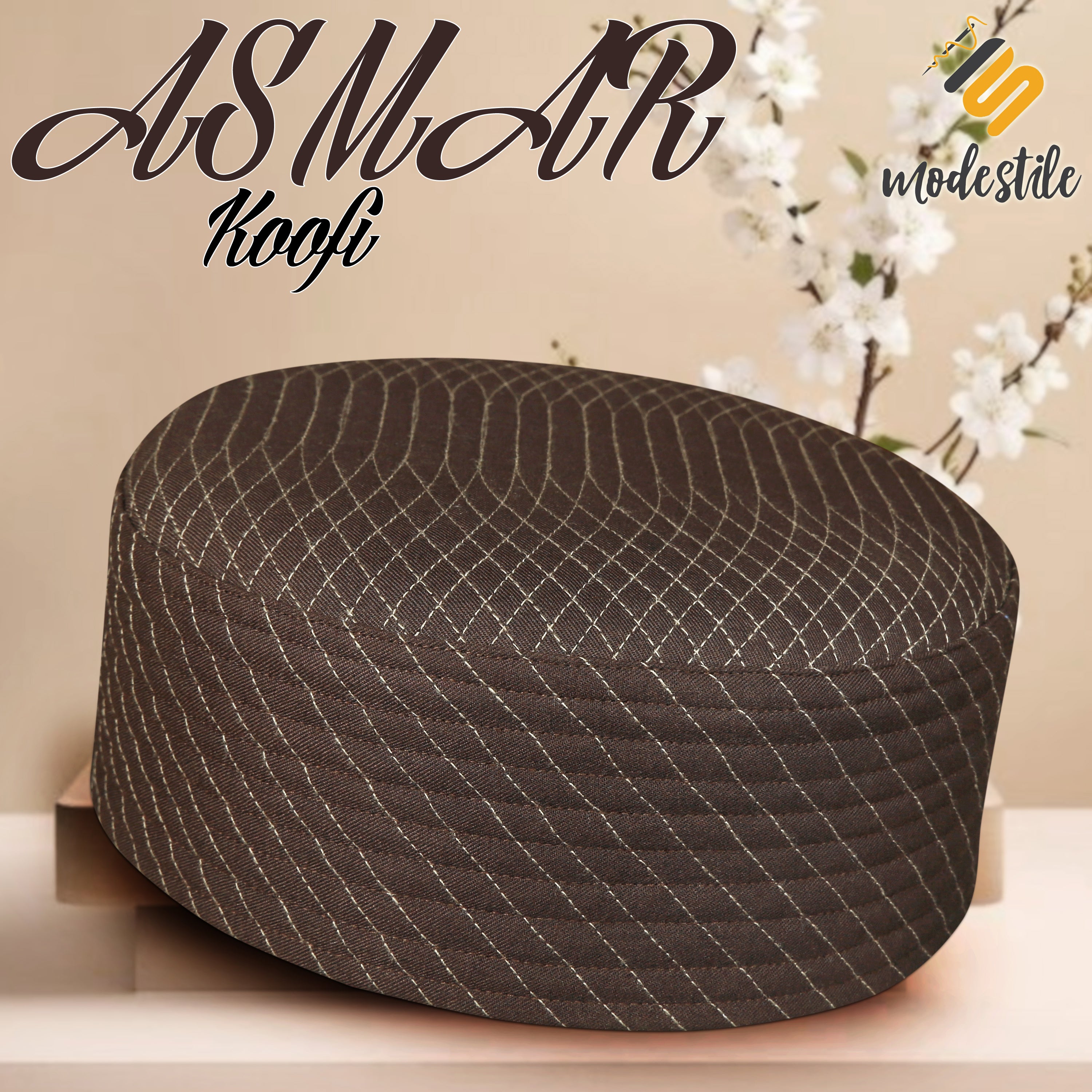 Bin Fiaz Asmar Premium Stitched Kufi Hat for Men - High-Quality Islamic Prayer Cap & Daily Namaz Topi