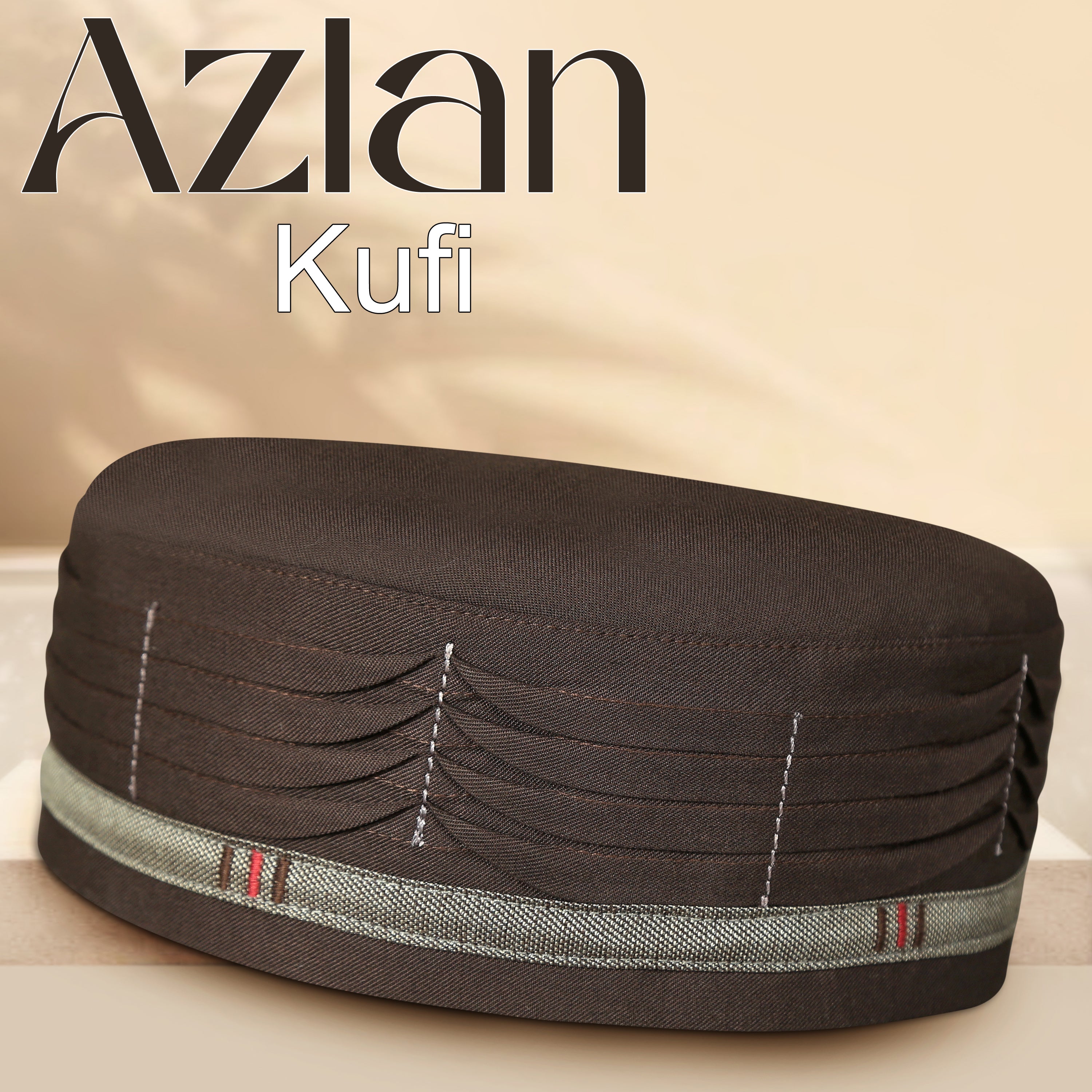 Bin Fiaz Azlan Premium Stitched Kufi Hat for Men - Breathable Islamic Salah Cap & Daily Namaz Topi