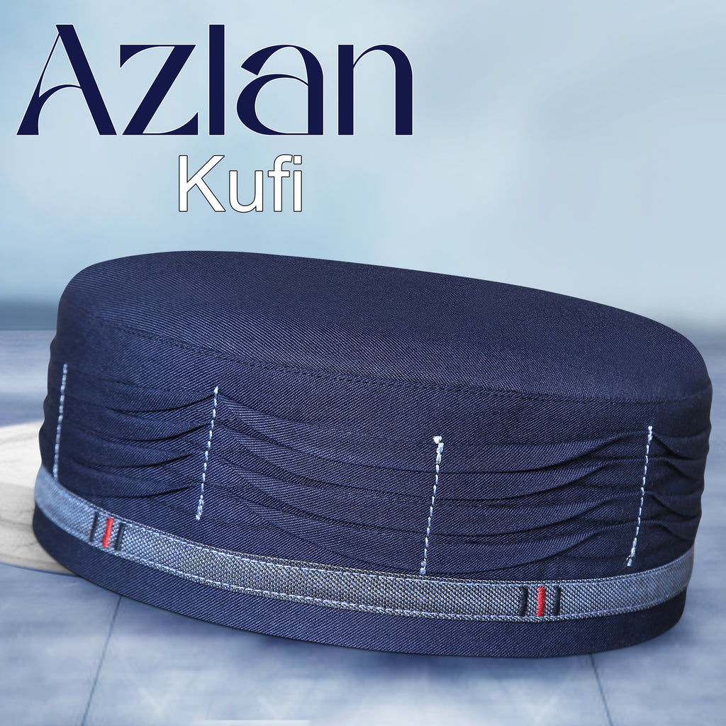 Bin Fiaz Azlan Premium Stitched Kufi Hat for Men - Breathable Islamic Salah Cap & Daily Namaz Topi