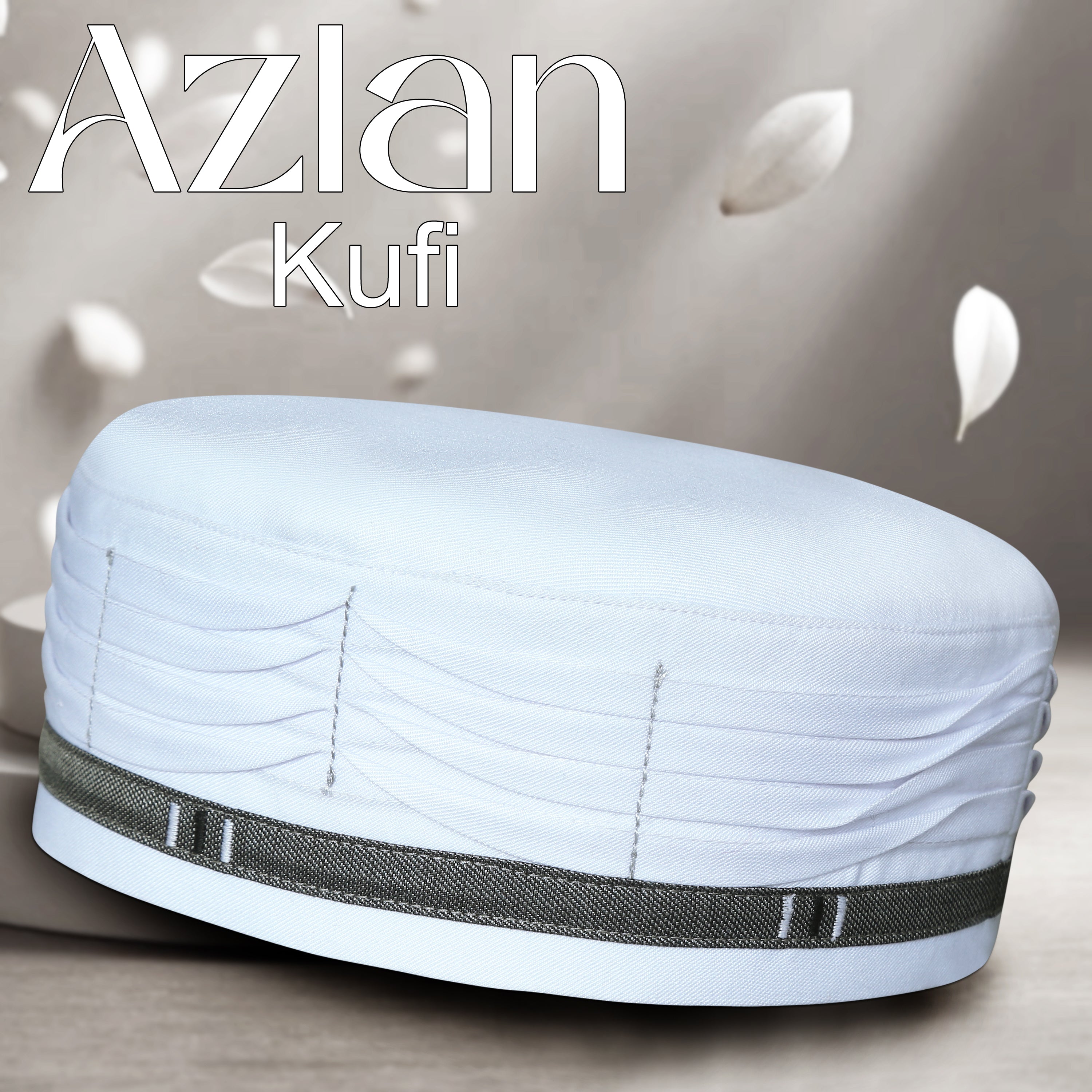 Bin Fiaz Azlan Premium Stitched Kufi Hat for Men - Breathable Islamic Salah Cap & Daily Namaz Topi