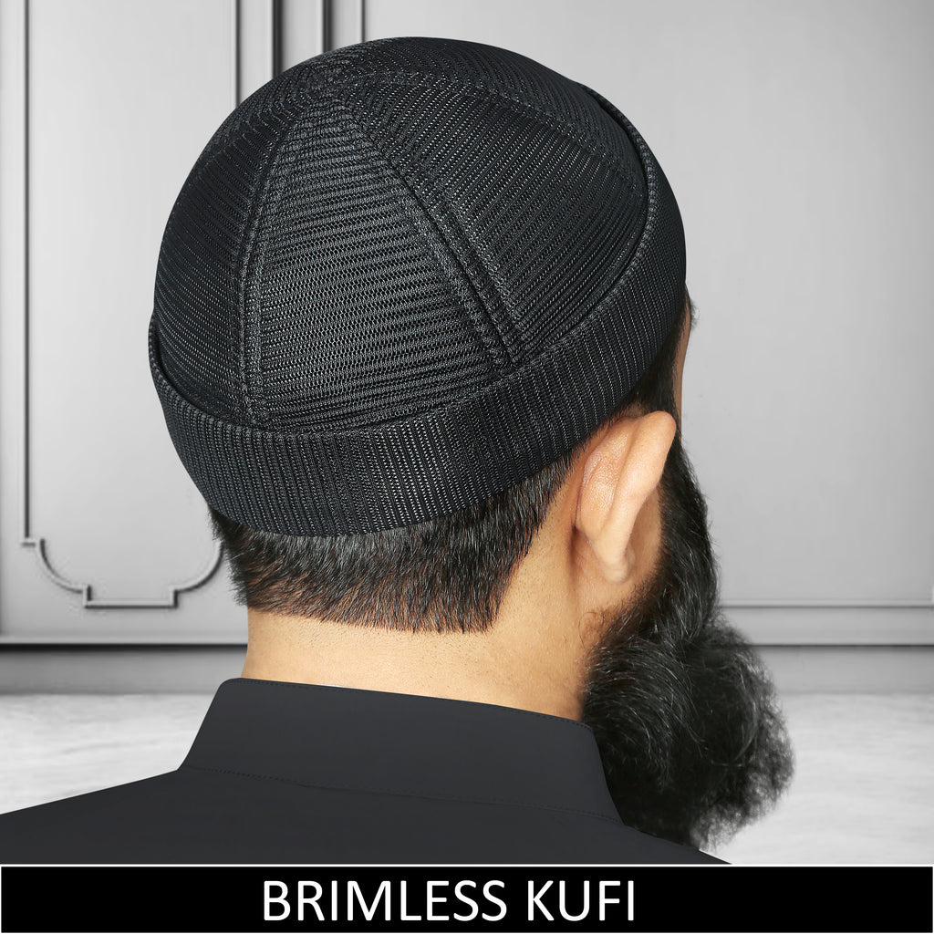 Brimless Mesh Koofi – Premium Islamic Namaz Koofi Topi for Men Breathable Prayer Cap