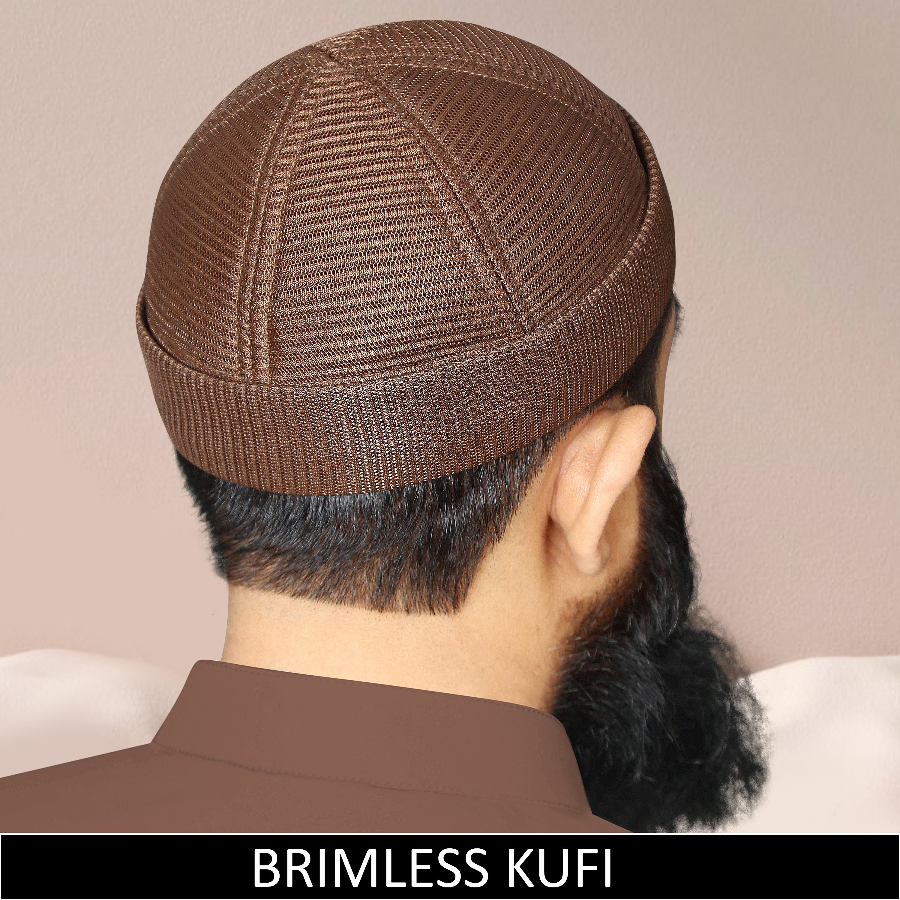 Brimless Mesh Koofi – Premium Islamic Namaz Koofi Topi for Men Breathable Prayer Cap