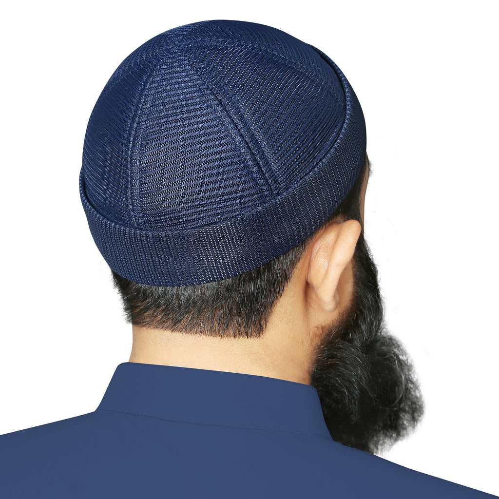 Brimless Mesh Koofi – Premium Islamic Namaz Koofi Topi for Men Breathable Prayer Cap