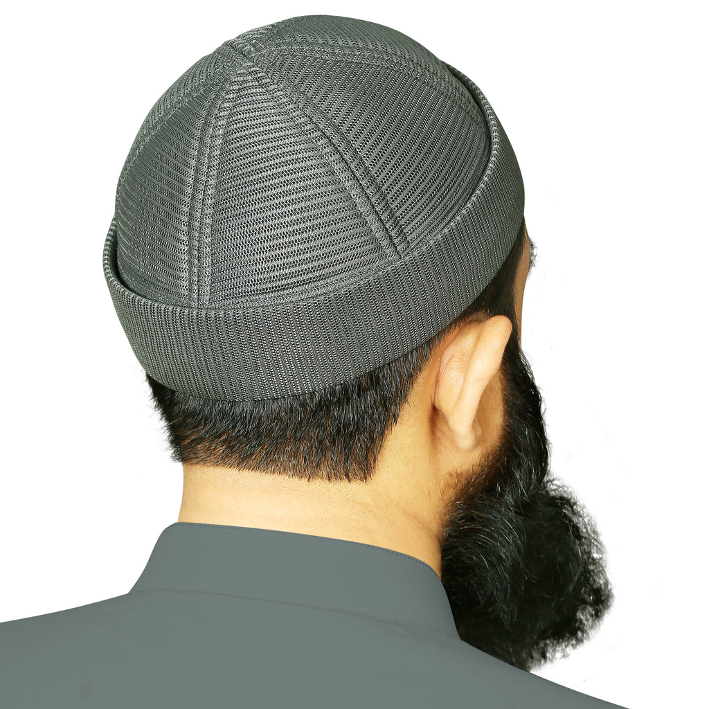 Brimless Mesh Koofi – Premium Islamic Namaz Koofi Topi for Men Breathable Prayer Cap