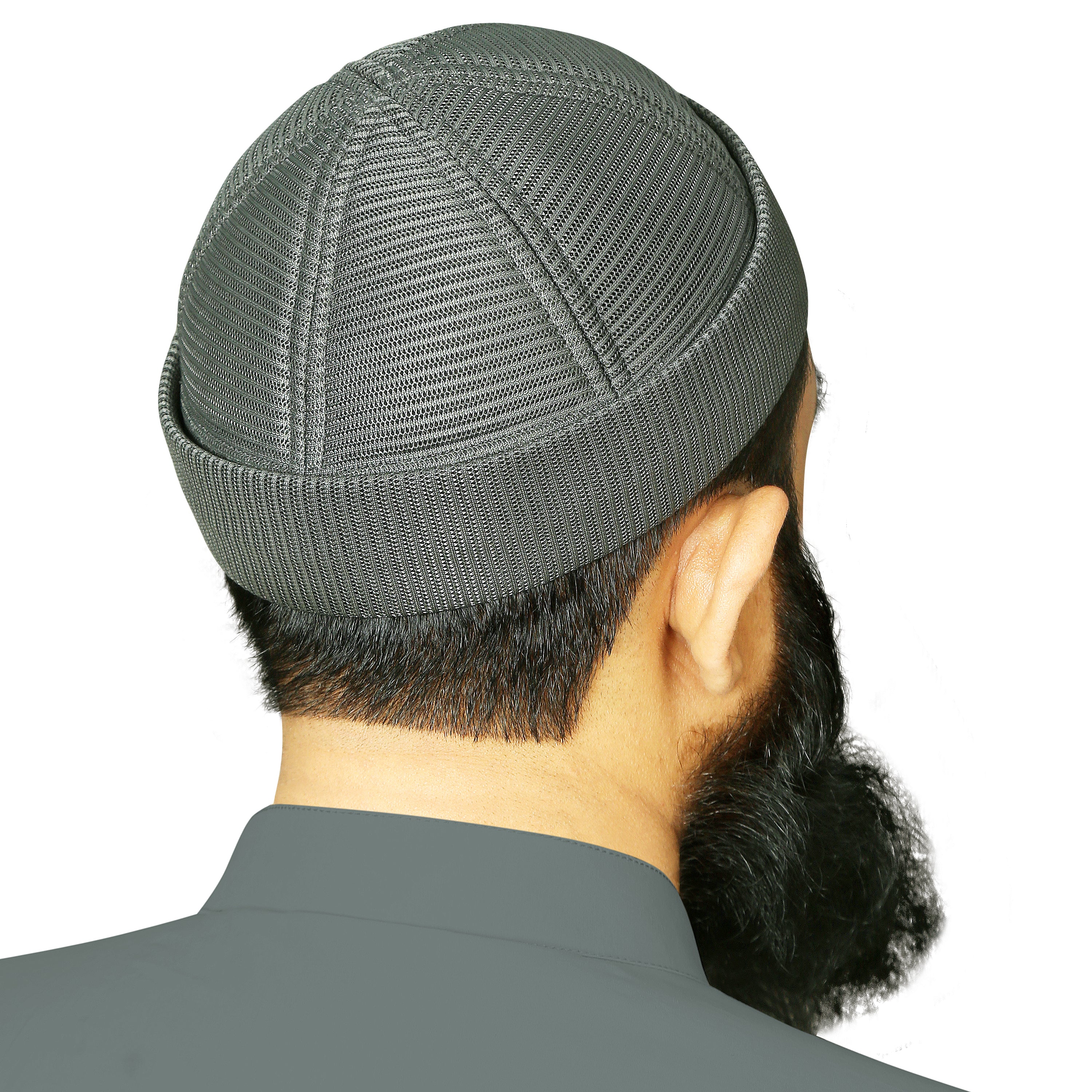 Brimless Mesh Koofi – Premium Islamic Namaz Koofi Topi for Men Breathable Prayer Cap