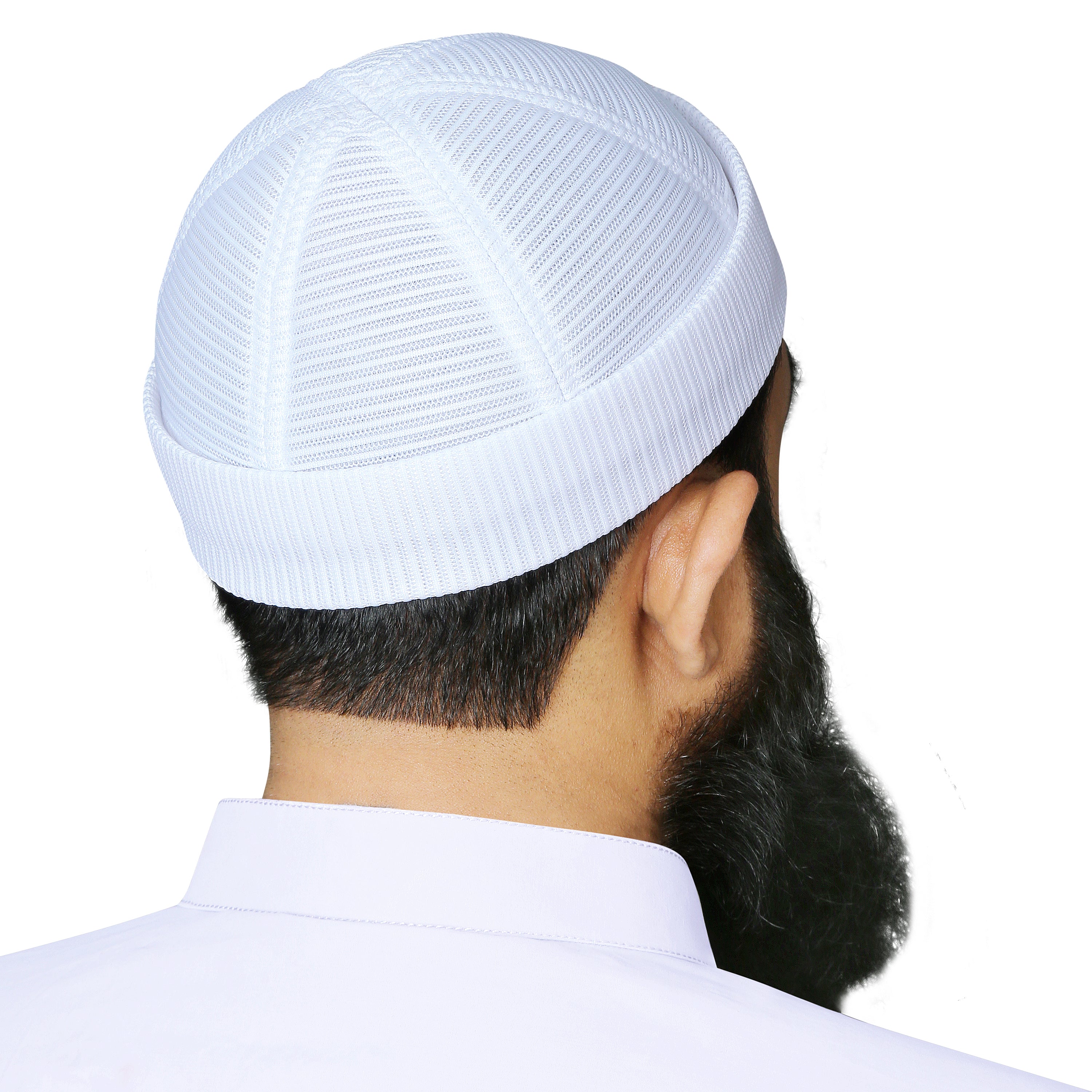 Brimless Mesh Koofi – Premium Islamic Namaz Koofi Topi for Men Breathable Prayer Cap
