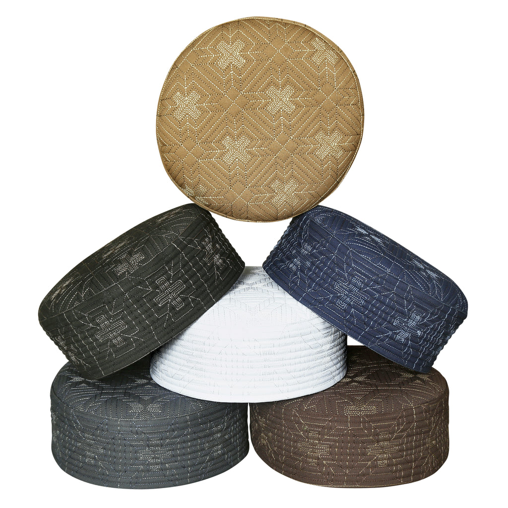 Bin Fiaz Baqir Premium Embroidered Hard Kufi Hat - Luxurious Islamic Cap for Men