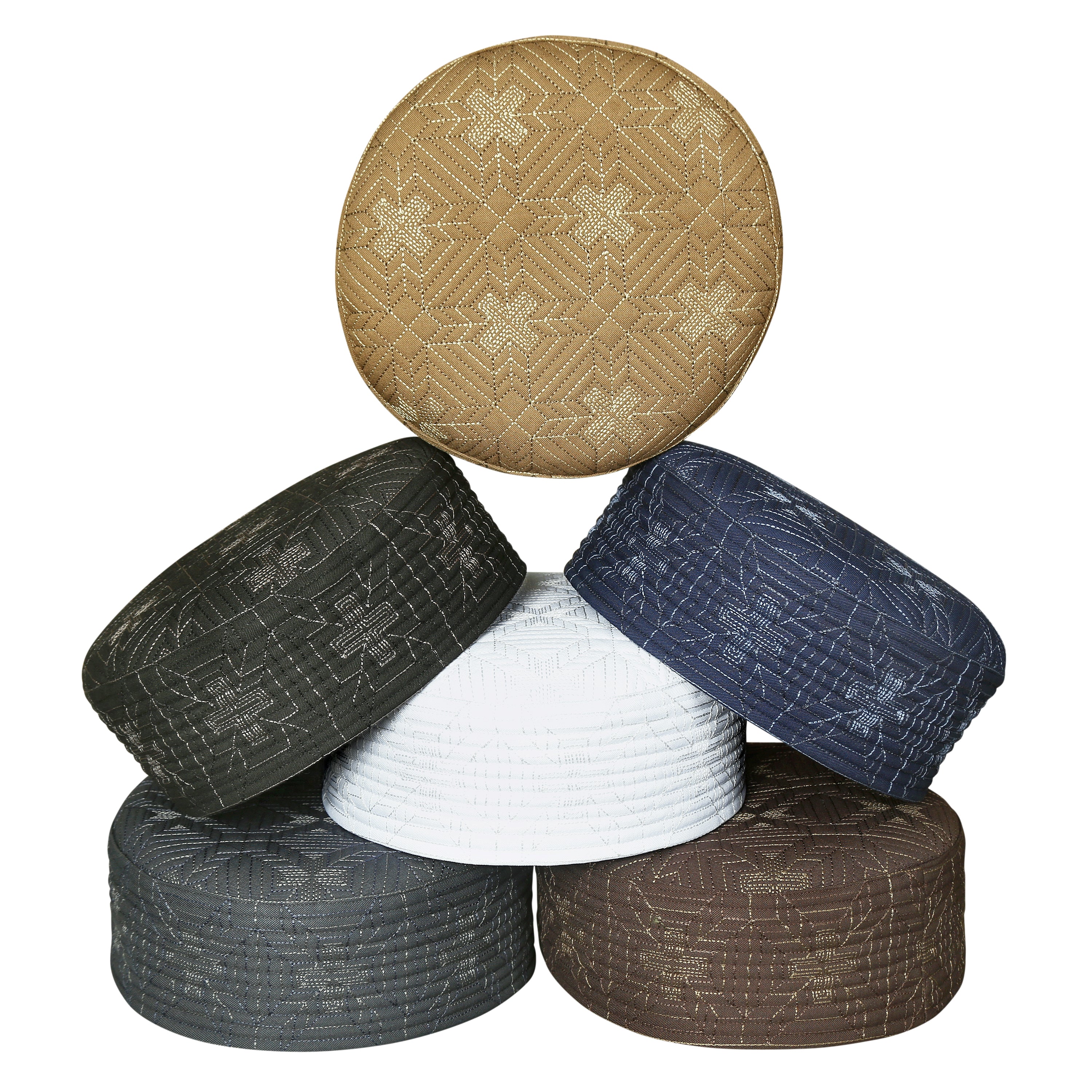 Bin Fiaz Baqir Premium Embroidered Hard Kufi Hat - Luxurious Islamic Cap for Men