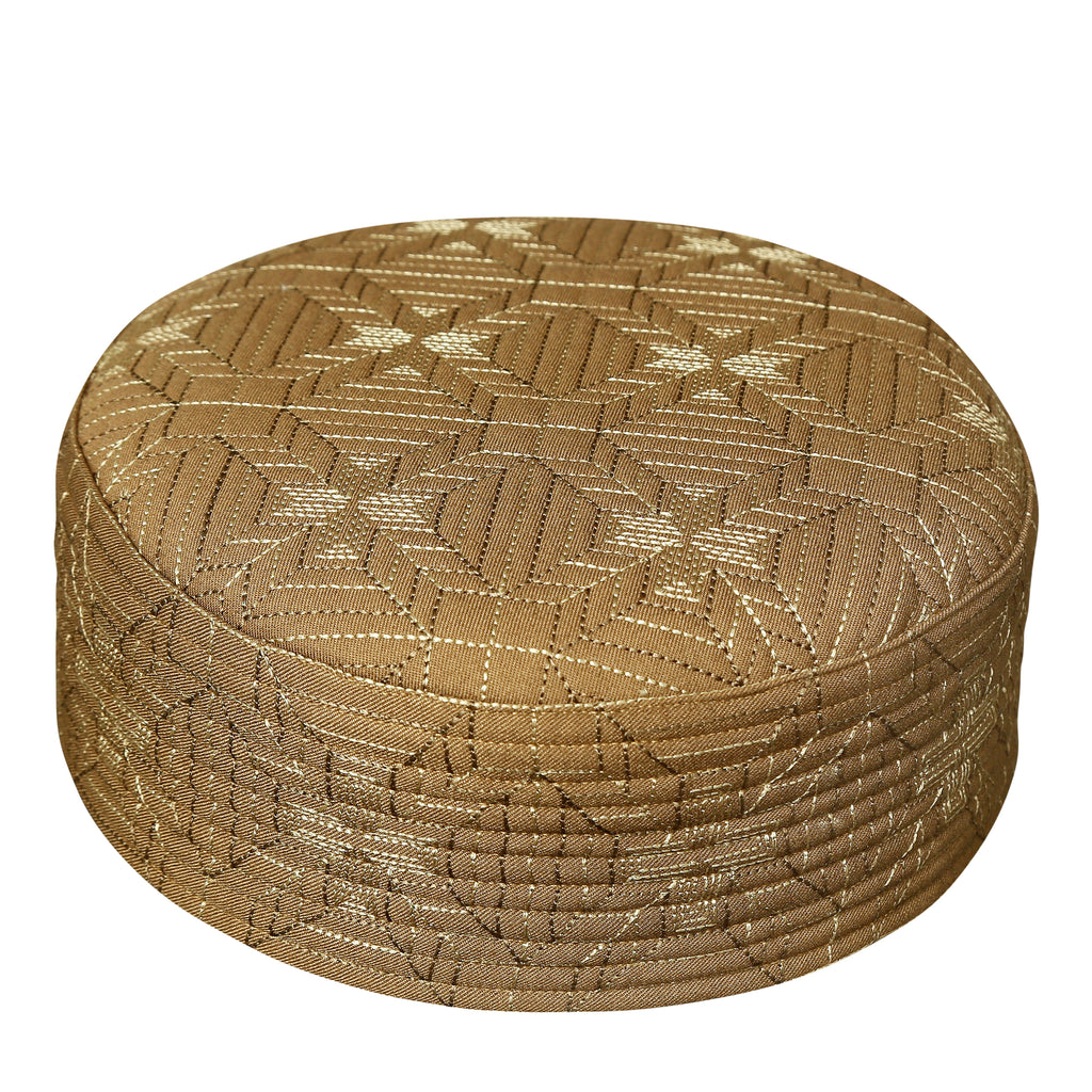 Bin Fiaz Baqir Premium Embroidered Hard Kufi Hat - Luxurious Islamic Cap for Men