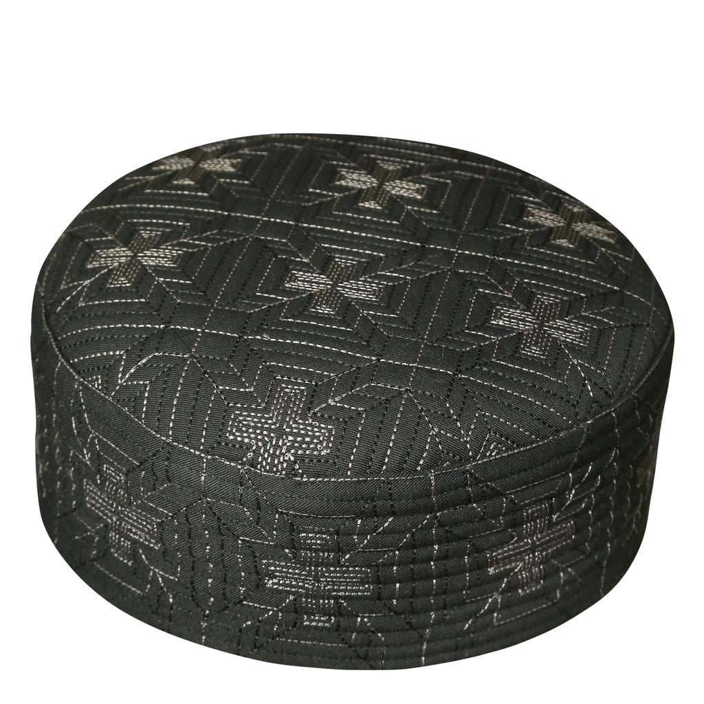 Bin Fiaz Baqir Premium Embroidered Hard Kufi Hat - Luxurious Islamic Cap for Men