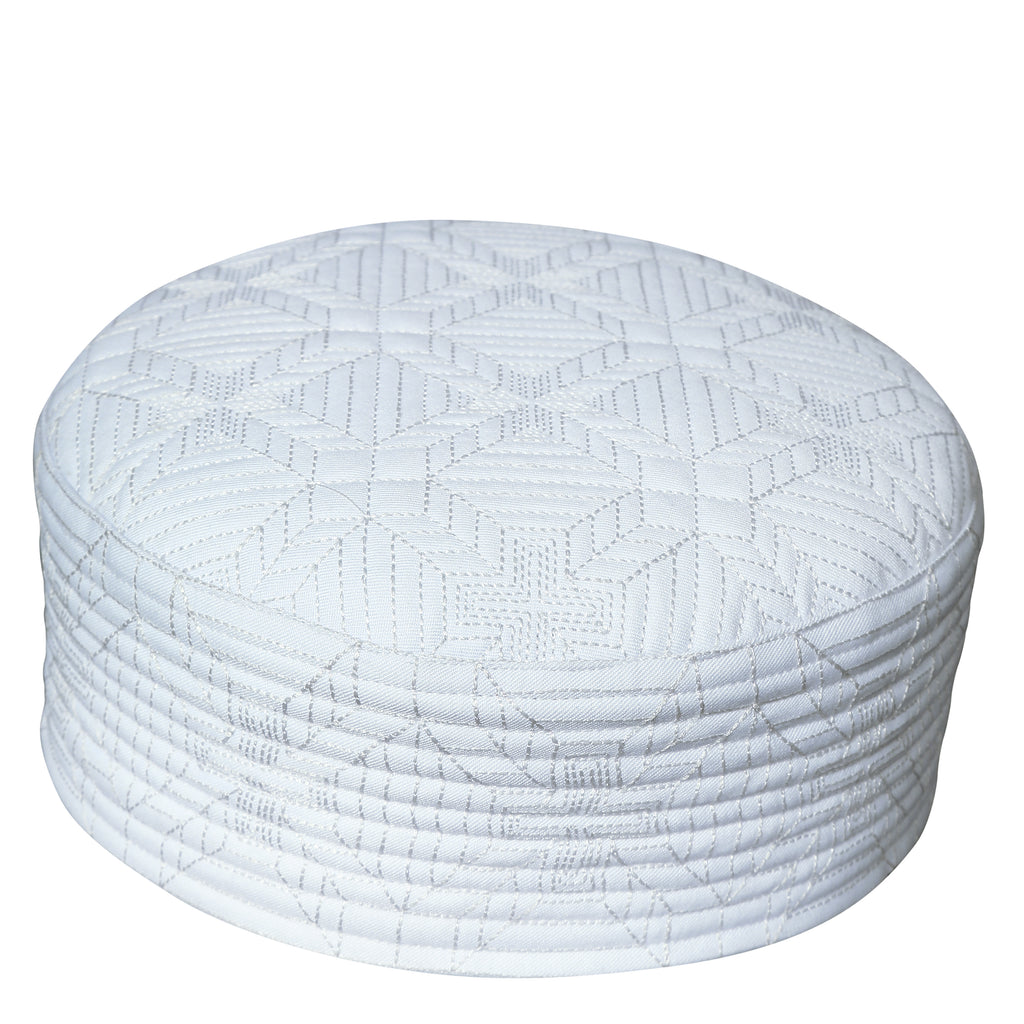 Bin Fiaz Baqir Premium Embroidered Hard Kufi Hat - Luxurious Islamic Cap for Men