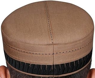 Classic Men's Islamic Aashun Kufi Cap – Premium Polyester-Cotton Blend Prayer Hat – Lightweight Modest Headwear