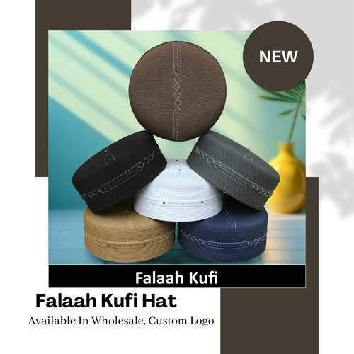 Bin Fiaz Falah Kufi Hat - Traditional Islamic Prayer Cap for Men