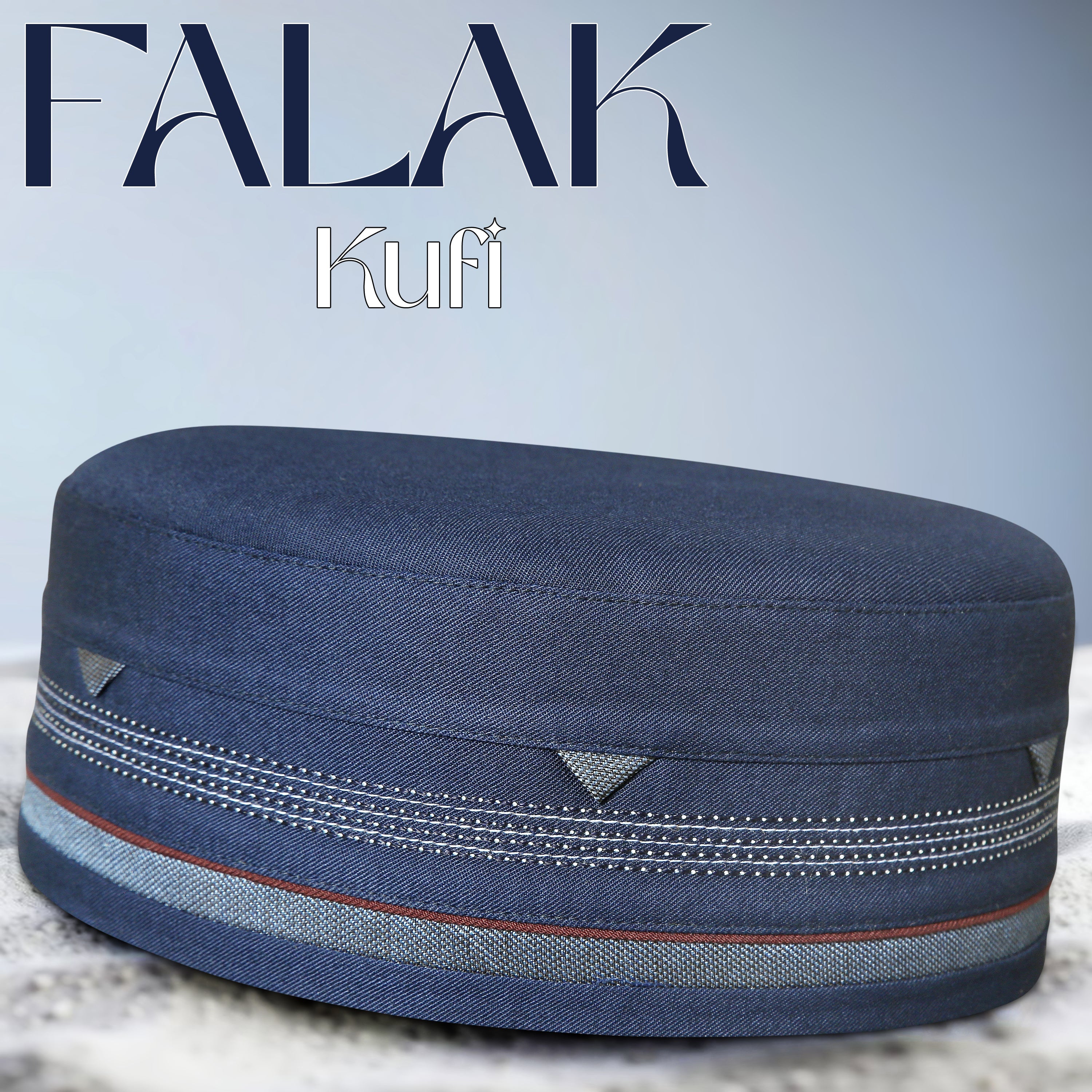 Falak Kufi Islamic Prayer Cap For Men Premium Polyester Cotton Muslim Cap High Quality Salah Topi