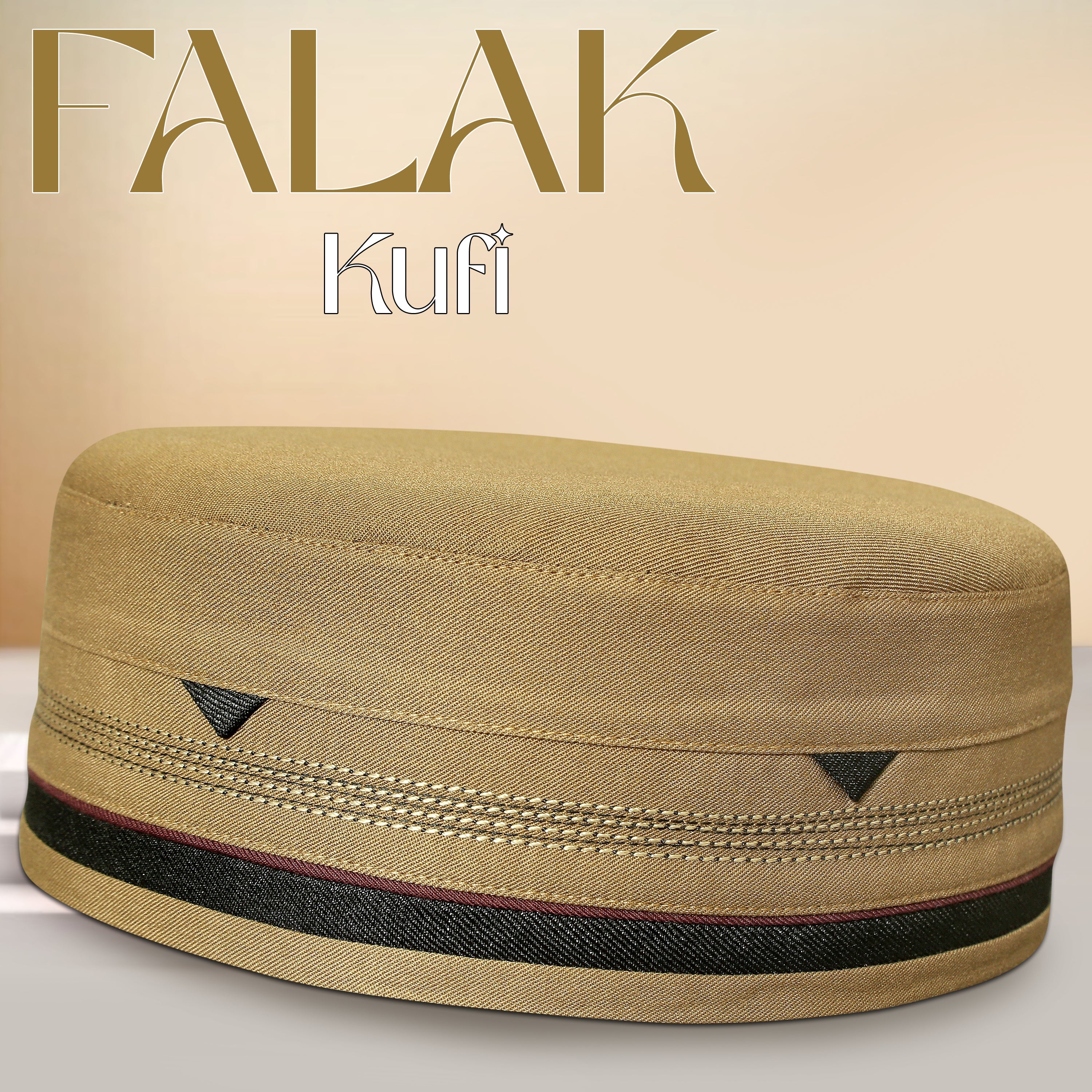 Falak Kufi Islamic Prayer Cap For Men Premium Polyester Cotton Muslim Cap High Quality Salah Topi