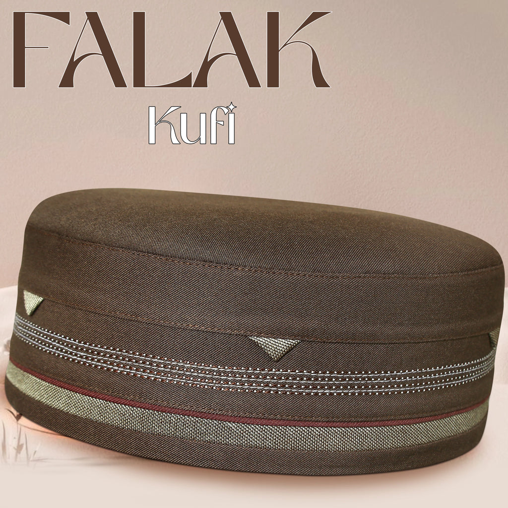 Falak Kufi Islamic Prayer Cap For Men Premium Polyester Cotton Muslim Cap High Quality Salah Topi