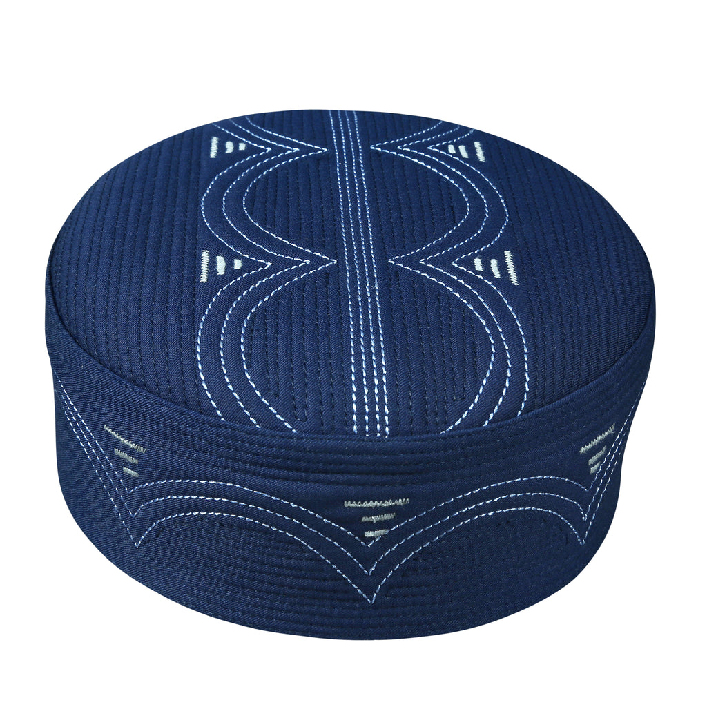 Bin Fiaz Hajjaj Premium Structured Kufi Hat - Royal Muslim Men’s Prayer Cap